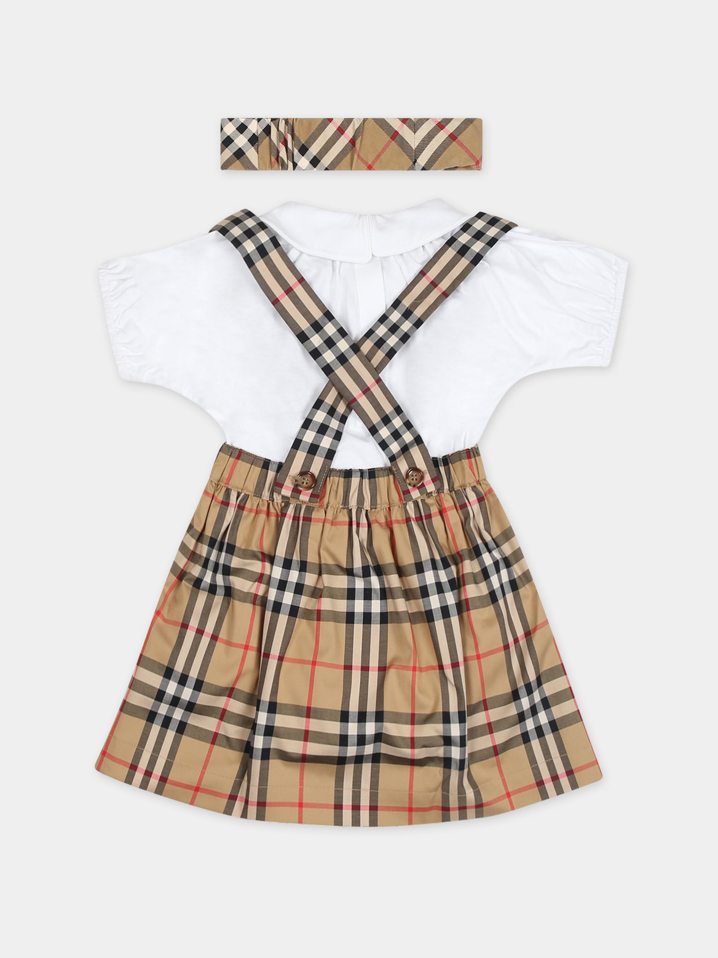 Completo multicolor per neonata con iconico check vintage,Burberry Kids,8070271
