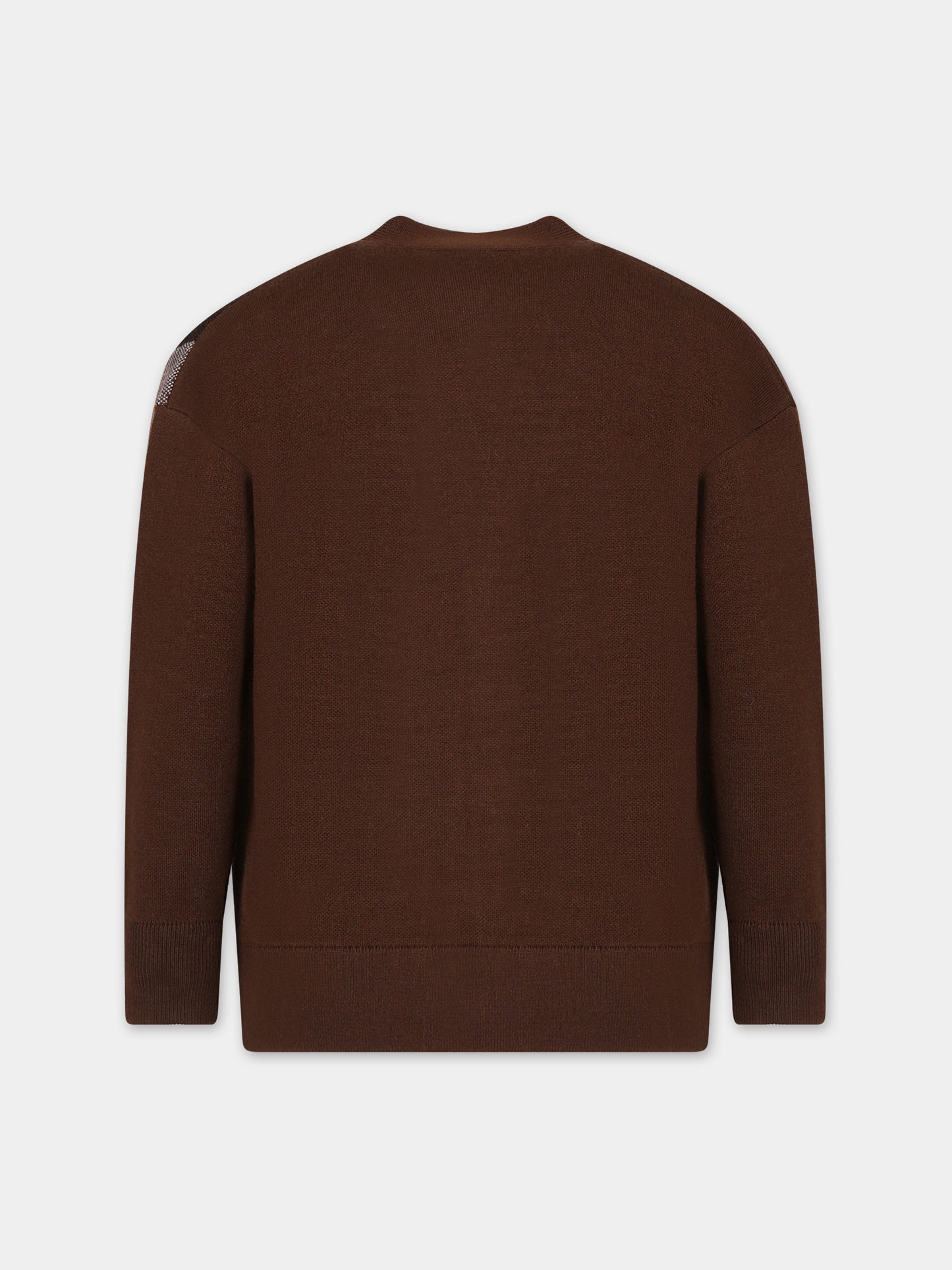 Cardigan marrone per bambino con check vintage,Burberry Kids,8068400