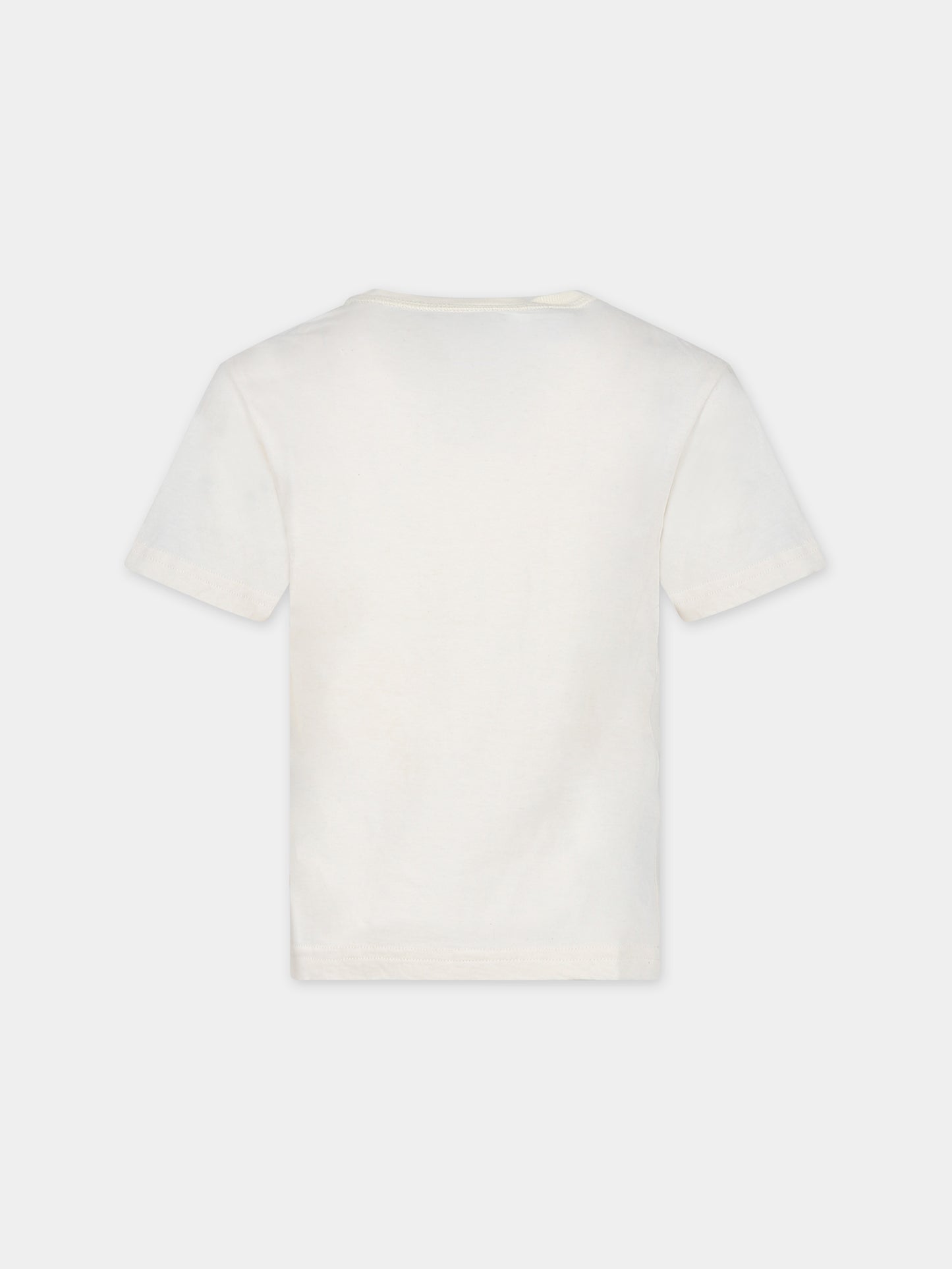 T-shirt avorio per bambini con stampa e logo,Myar,MY0102 MY079 MYT30U MY108