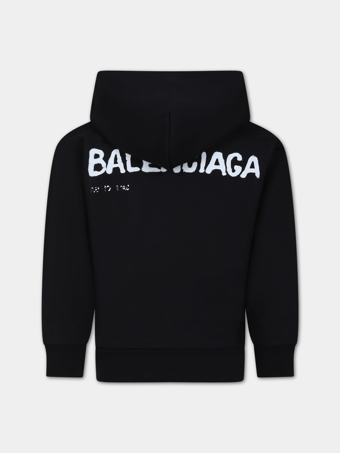 Felpa nera per bambini con logo,Balenciaga,682019 TOVT6 1070