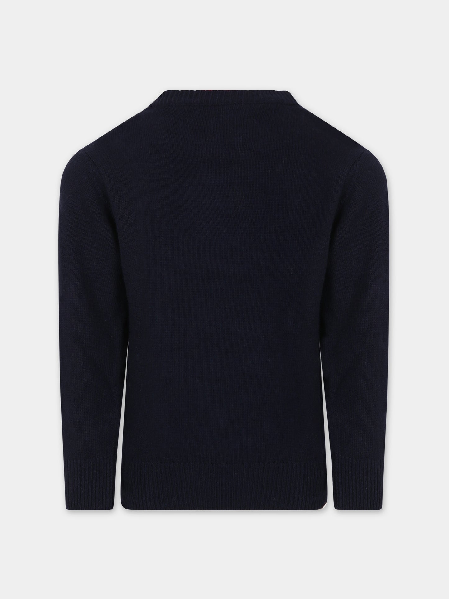 Maglione blu per bambino con Bart,Mc2 Saint Barth,DOUGLAS BART RIGHT 61 EMB