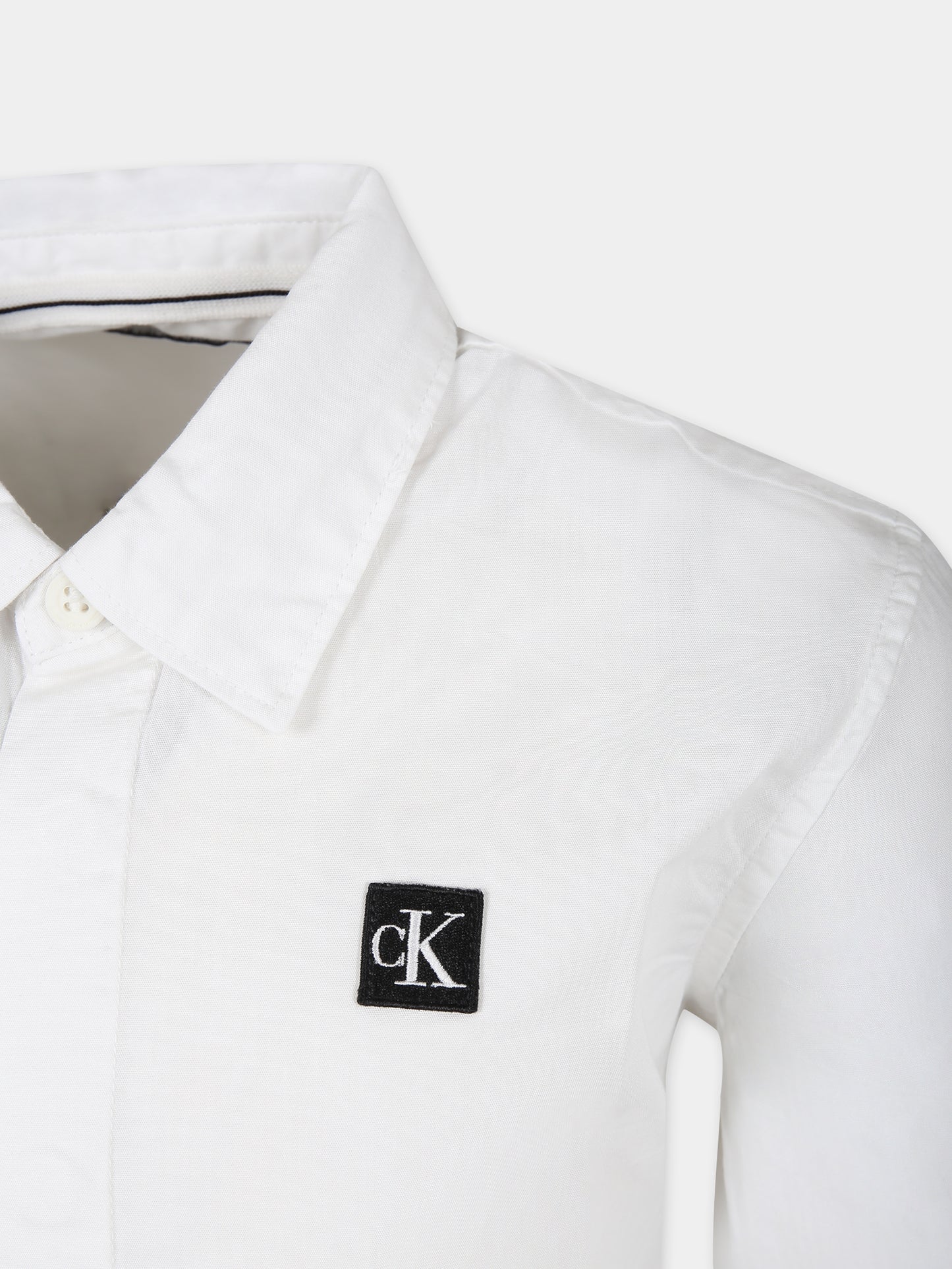 Camicia bianca per bambino con logo,Calvin Klein Kids,23FMCKIB0IB01962 YAF