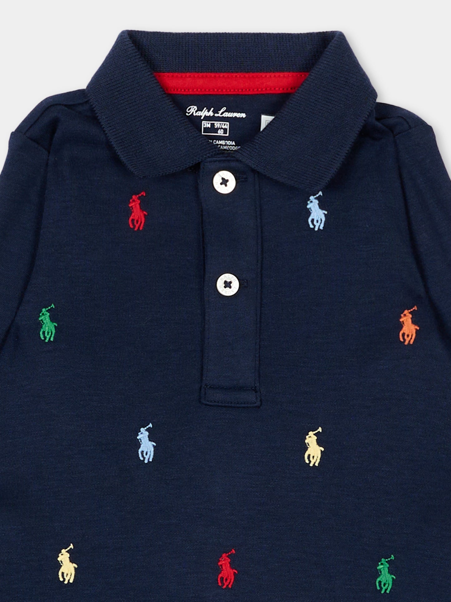 Blue romper for Baby Boy with multicolor Pony
