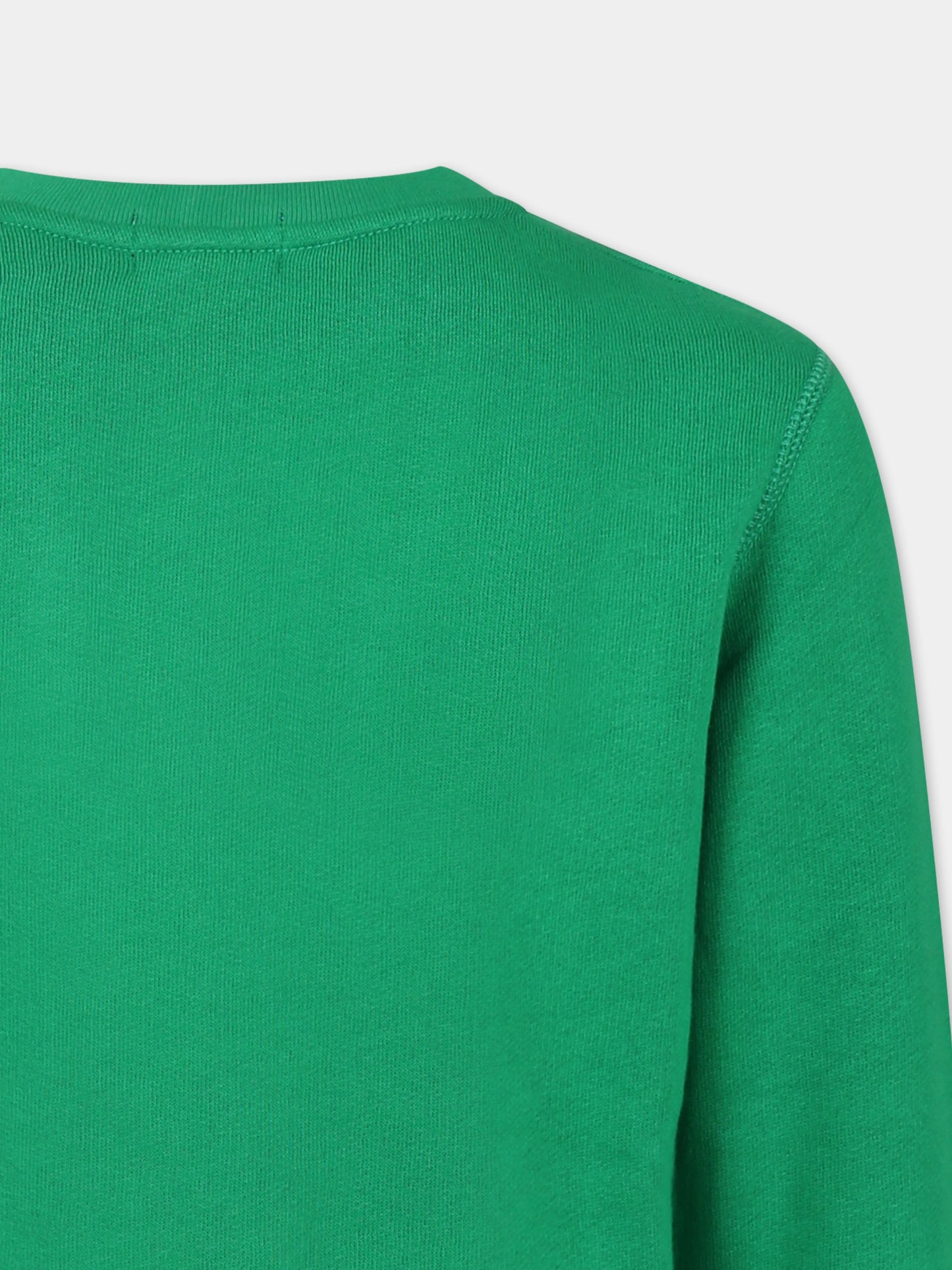 Felpa verde per bambino con iconico cavallino,Ralph Lauren Kids,799359035