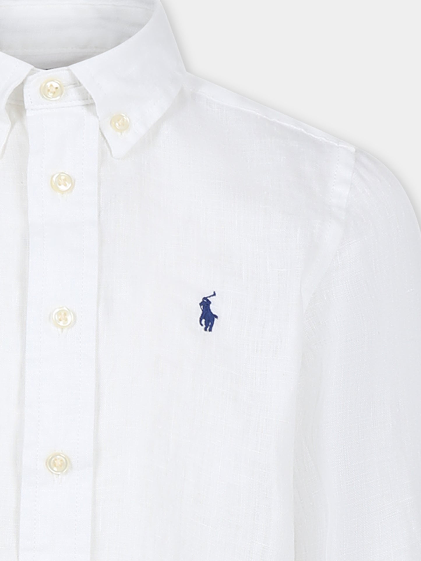 Camicia bianca per bambino con cavallino,Ralph Lauren Kids,865270005