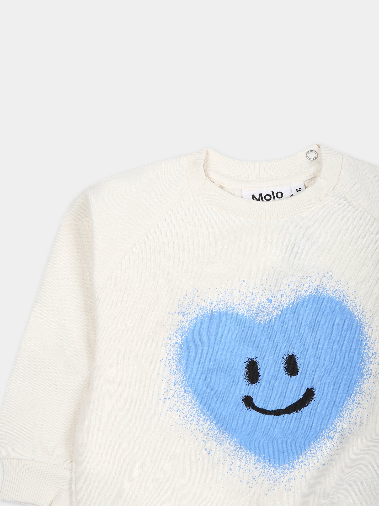 Felpa bianca per neonati con cuore,Molo,6S24J205 3474