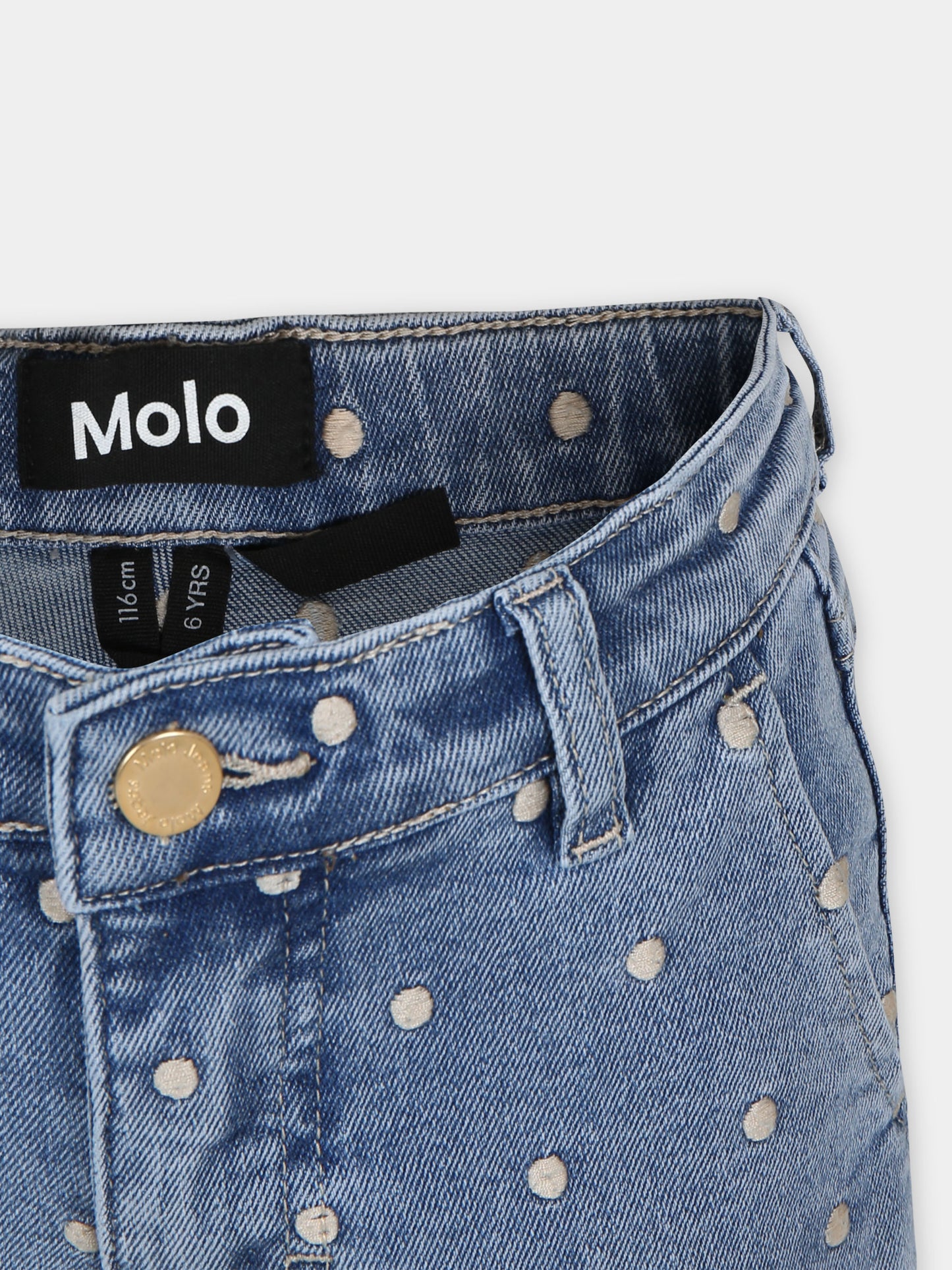 Shorts blu per bambina con pois,Molo,2S24H115 9054