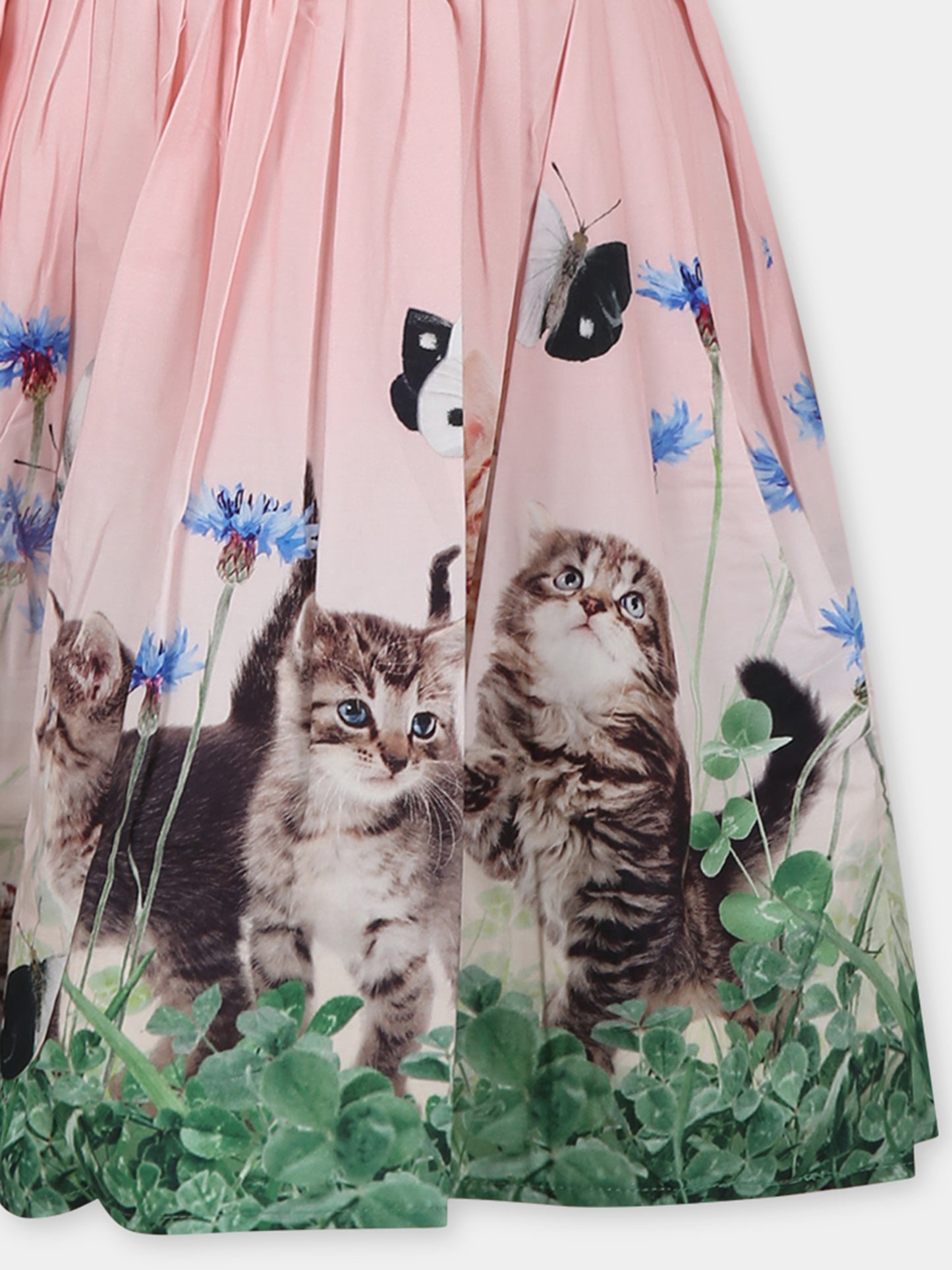 Vestito rosa per bambina con stampa gatti,Molo,2S24E125 3566