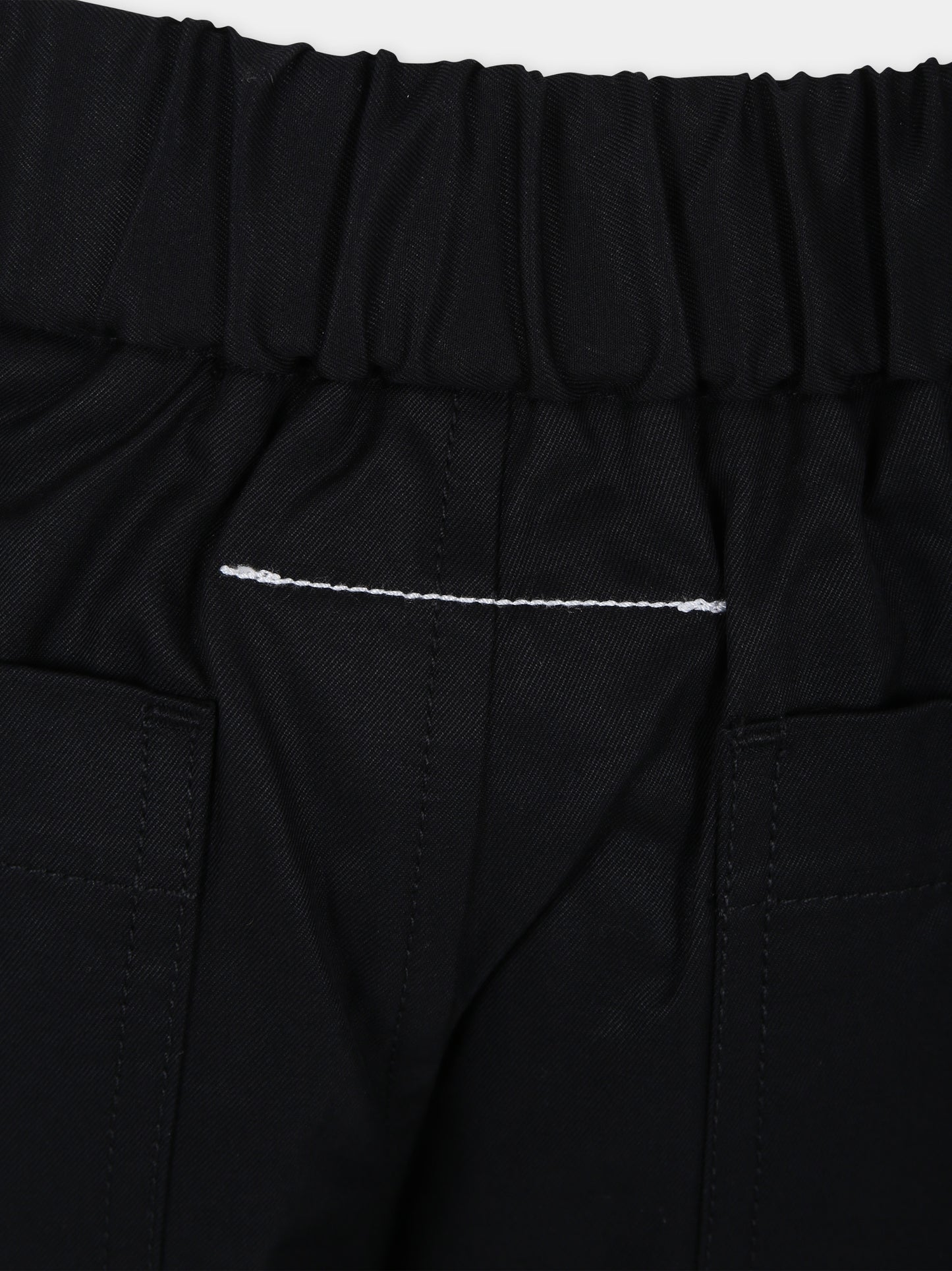 Pantaloni neri per bambini con logo,Mm6 Maison Margiela,M60215 MM036 MM6P48U M6900