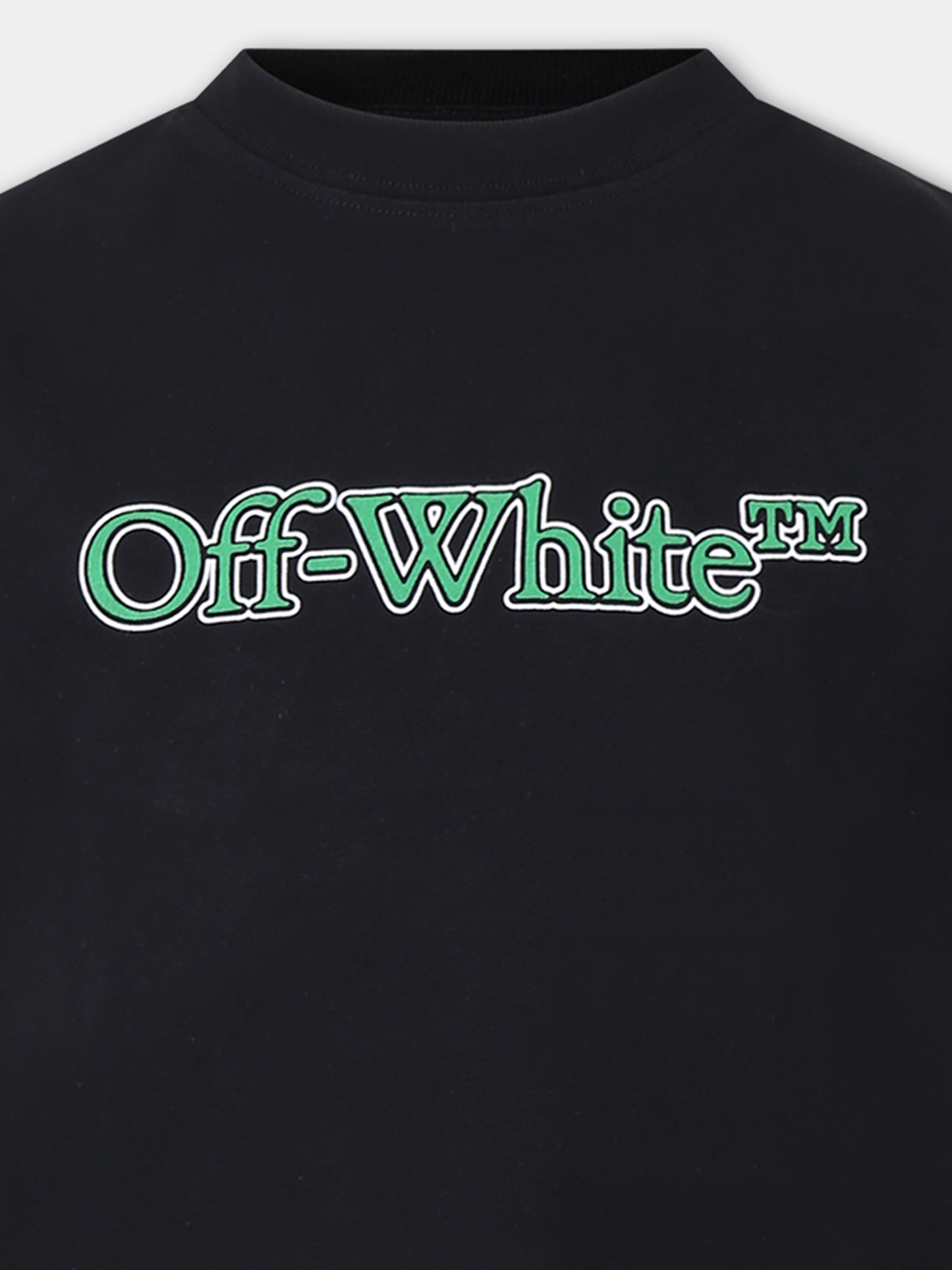 T-shirt nera per bambino con logo,Off White,OBAA002S24JER0041055