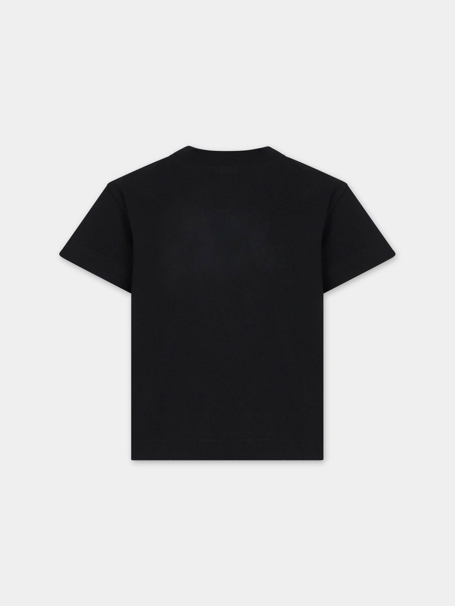 T-shirt nera per bambino con logo e stampa,Palm Angels,PBAA003S24JER0061010