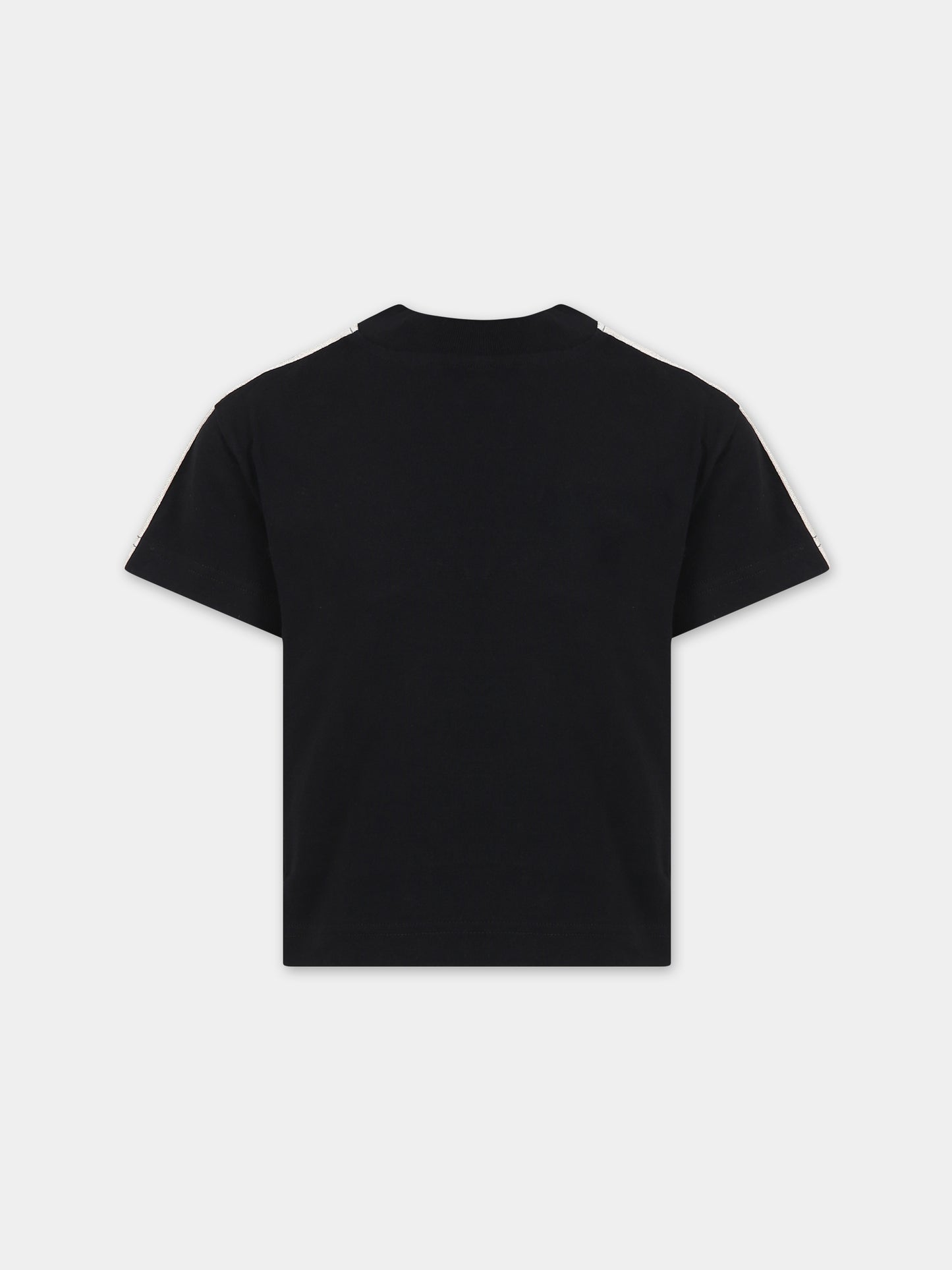 T-shirt nera per bambino con logo,Palm Angels,PBAA011S24JER0011001