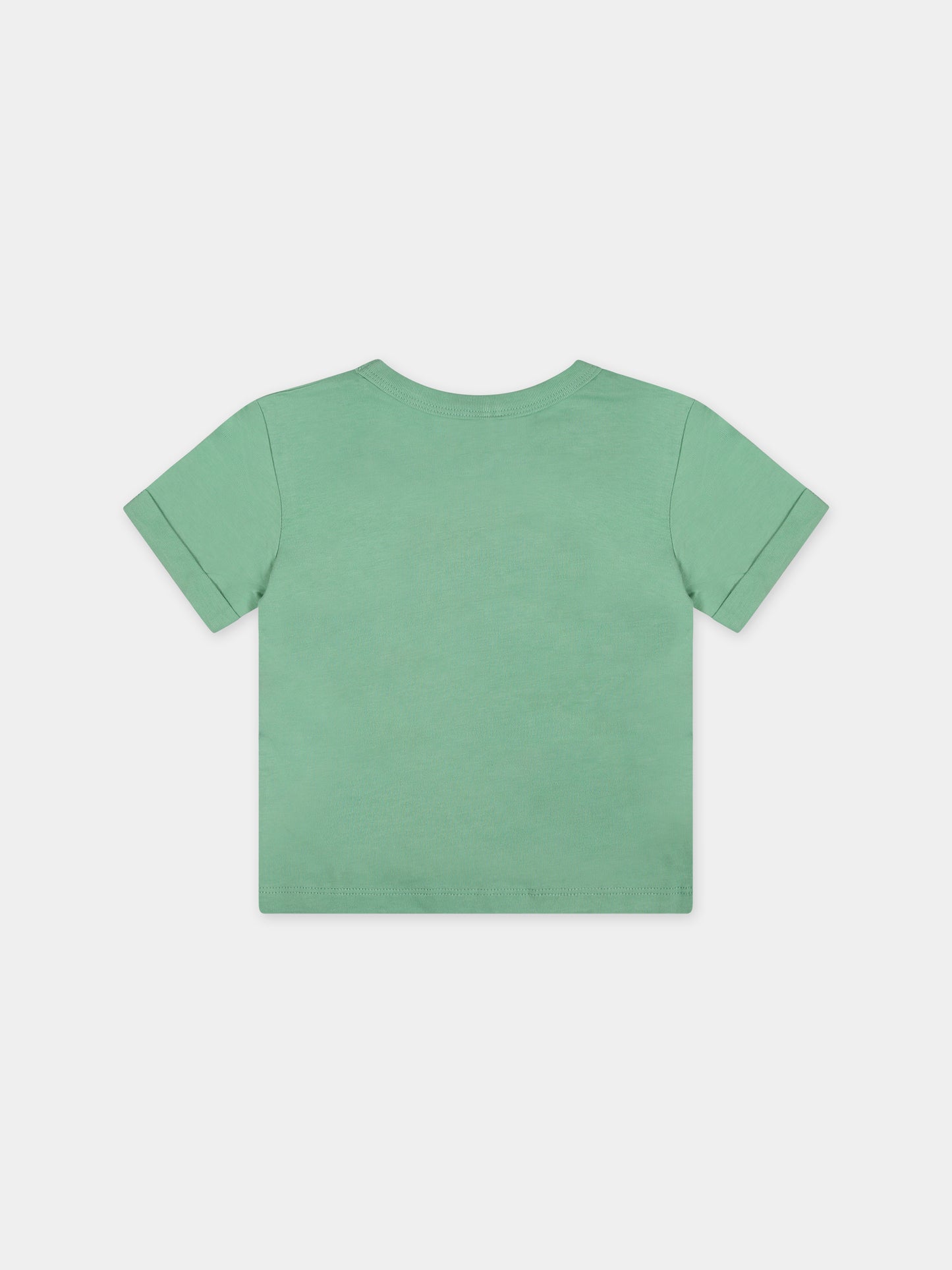 T-shirt verde per neonata con stella,Stella Mccartney Kids,TU8A61 Z0434 787