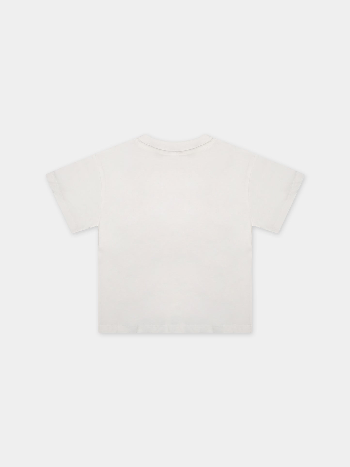 T-shirt bianca per neonato con stampa frutta,Stella Mccartney Kids,TU8R71 Z0434 101