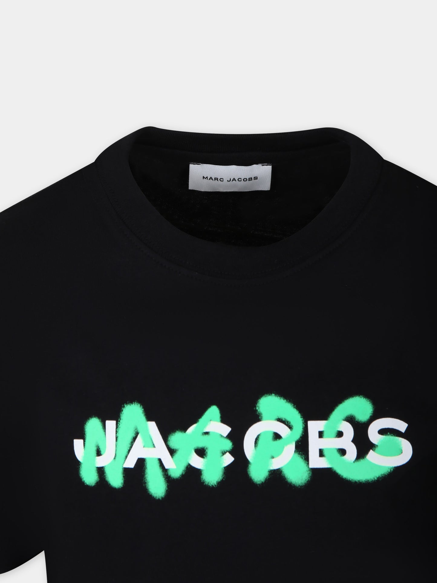 T-shirt nera per bambini con logo,Little Marc Jacobs,W60212 09B