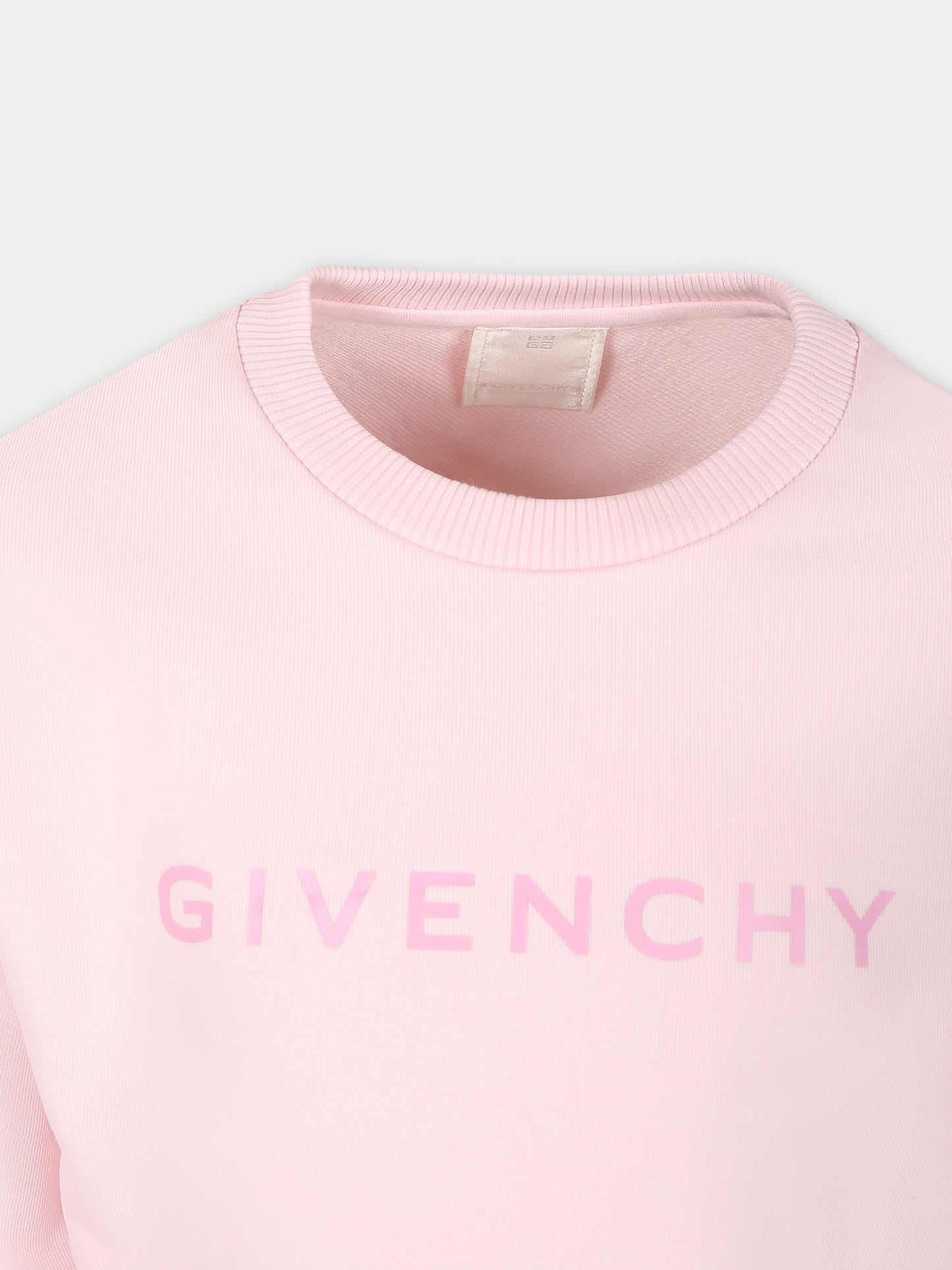 Felpa rosa per bambina con logo,Givenchy Kids,H30067 44Z