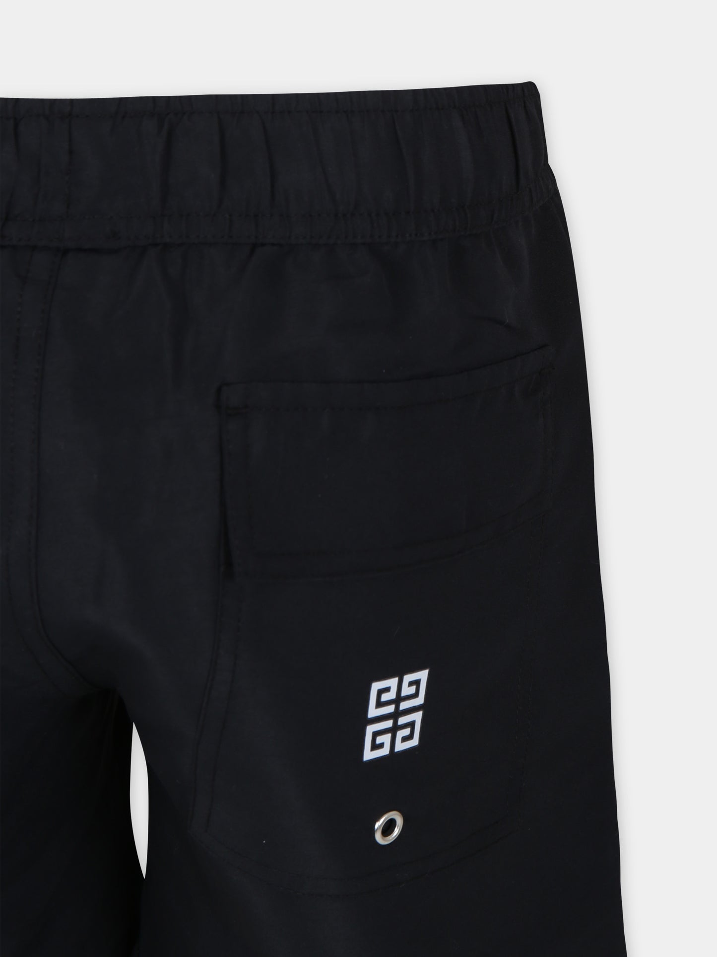 Boxer mare nero per bambino con logo,Givenchy Kids,H30092 09B