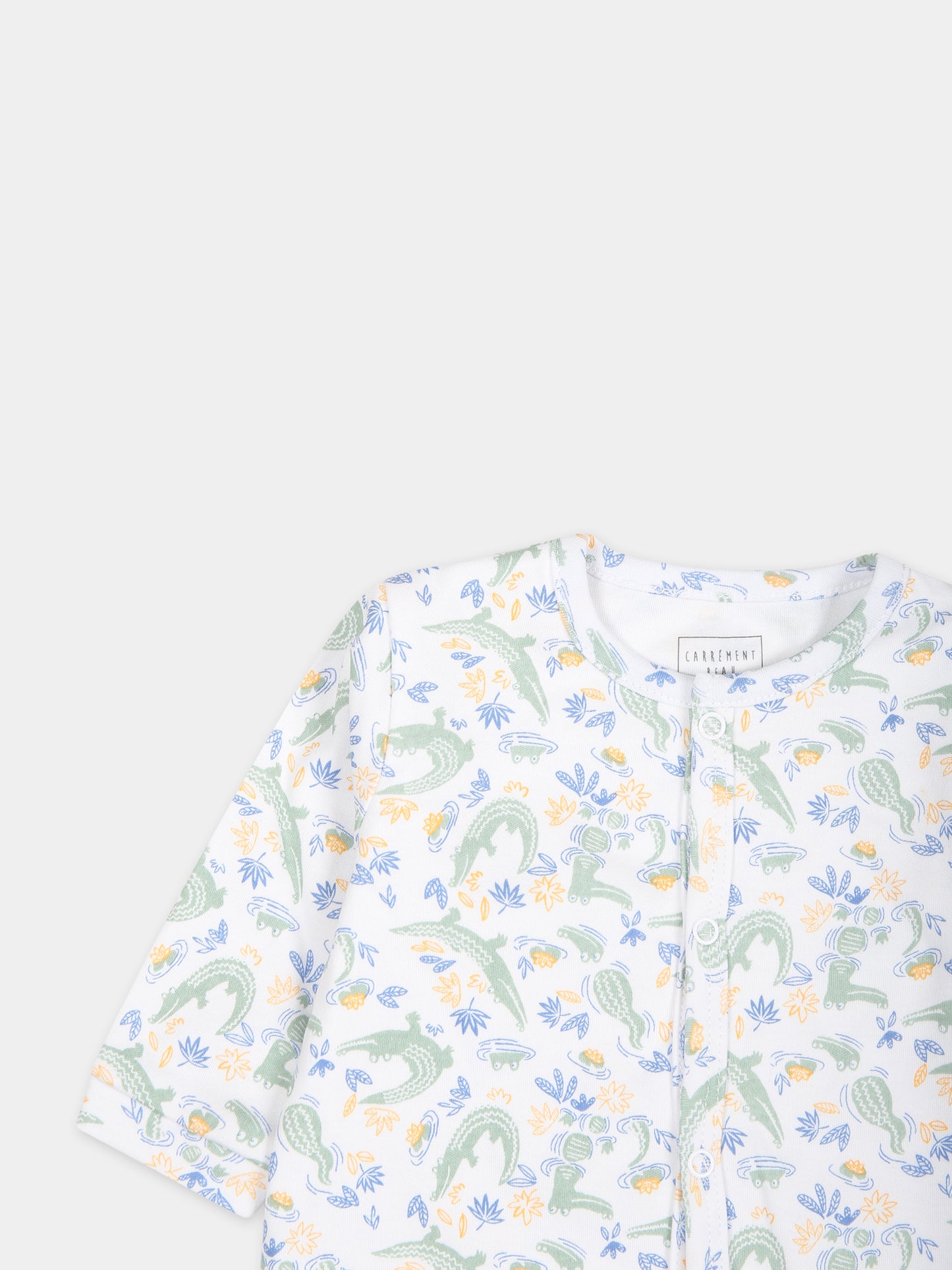 Tutina bianca per neonato con coccodrilli all-over,Carrement Beau,Y30051 10P