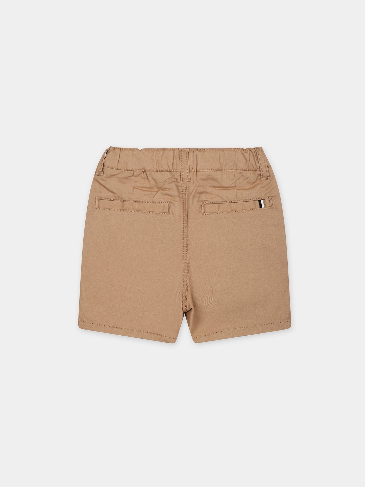 Shorts marrone per neonato con dettaglio logo,Boss,J50578 269