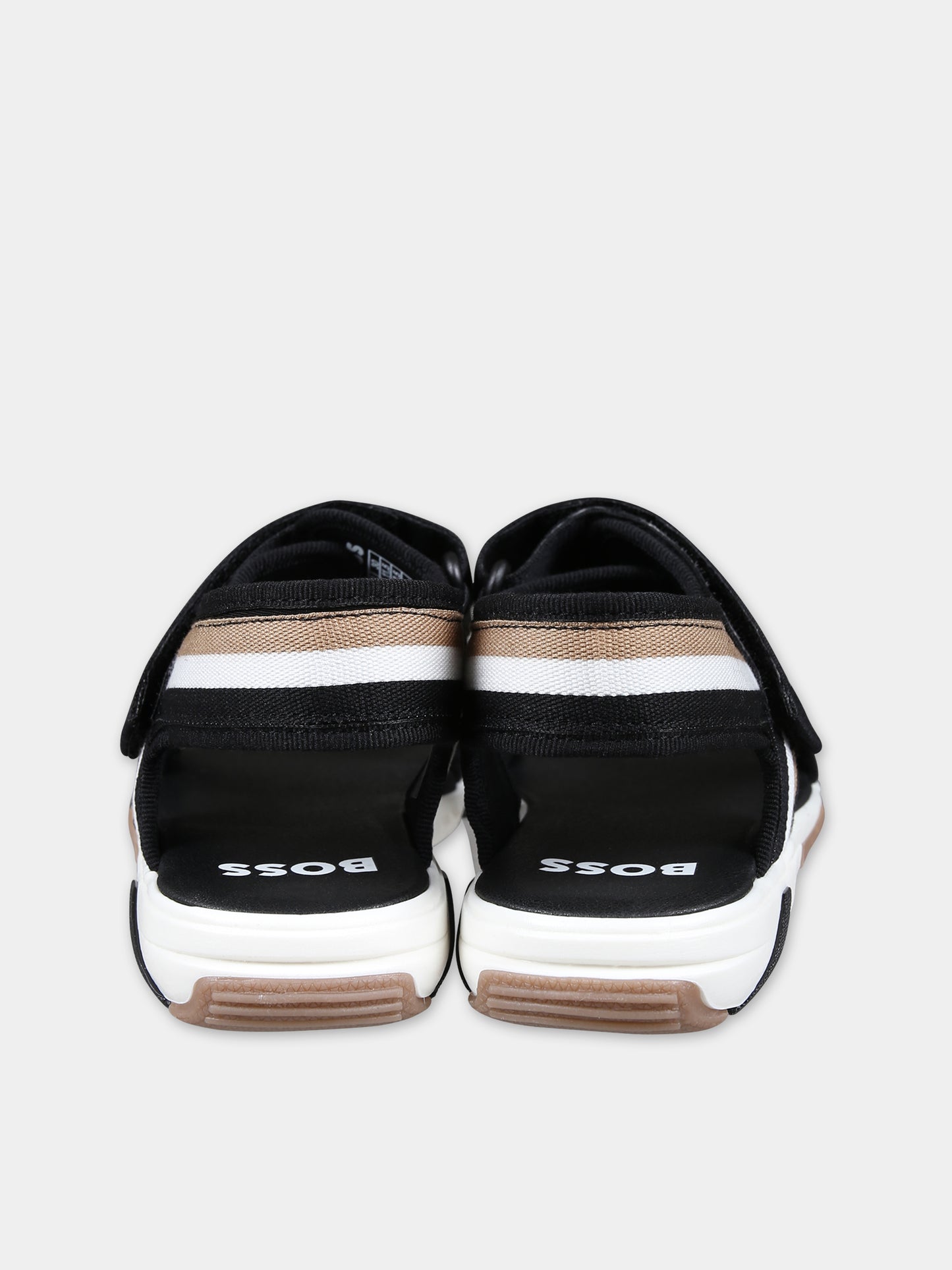 Sandali neri per bambino con logo,Boss,J50877 09B