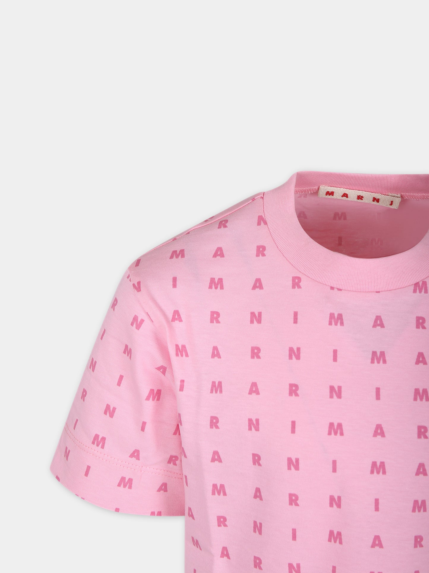 T-shirt rosa per bambina con logo,Marni Kids,M01095 M00S5 MT169U 0M340