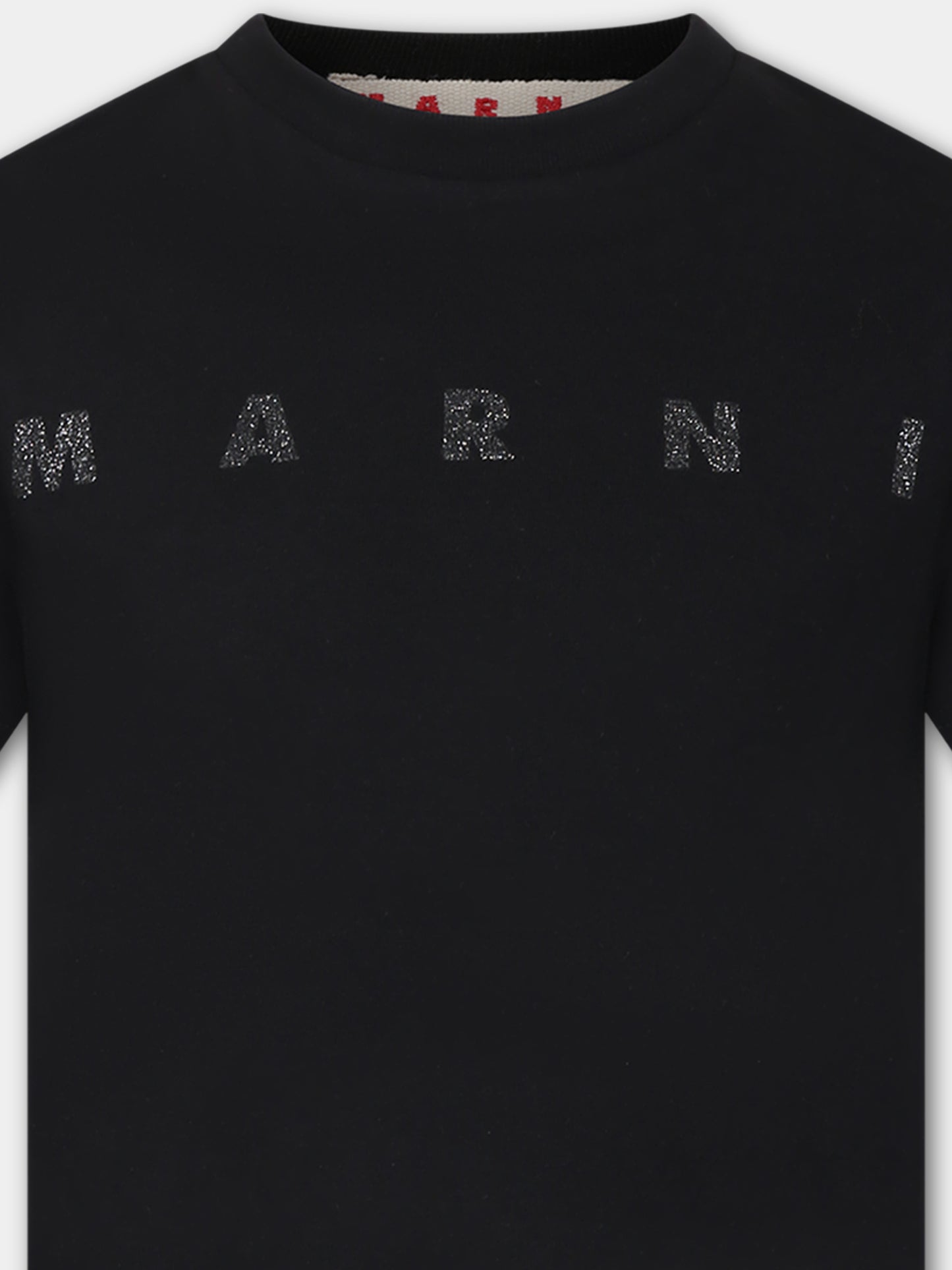 T-shirt nera per bambina con logo,Marni Kids,M01027 M00NE MT241F 0M900