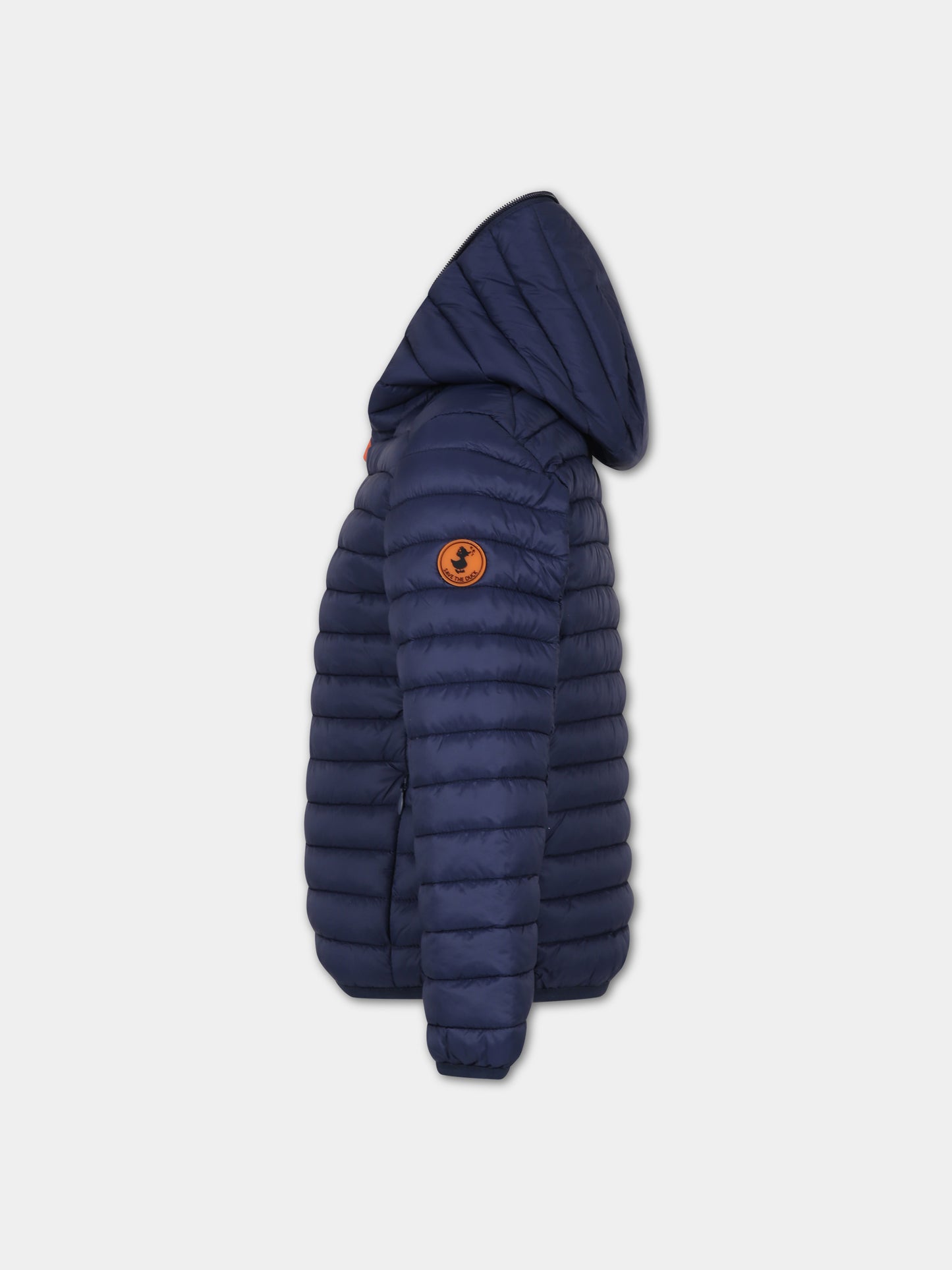 Piumino Huey blu per bambino con logo,Save The Duck Kids,J30650B GIGA18 90000