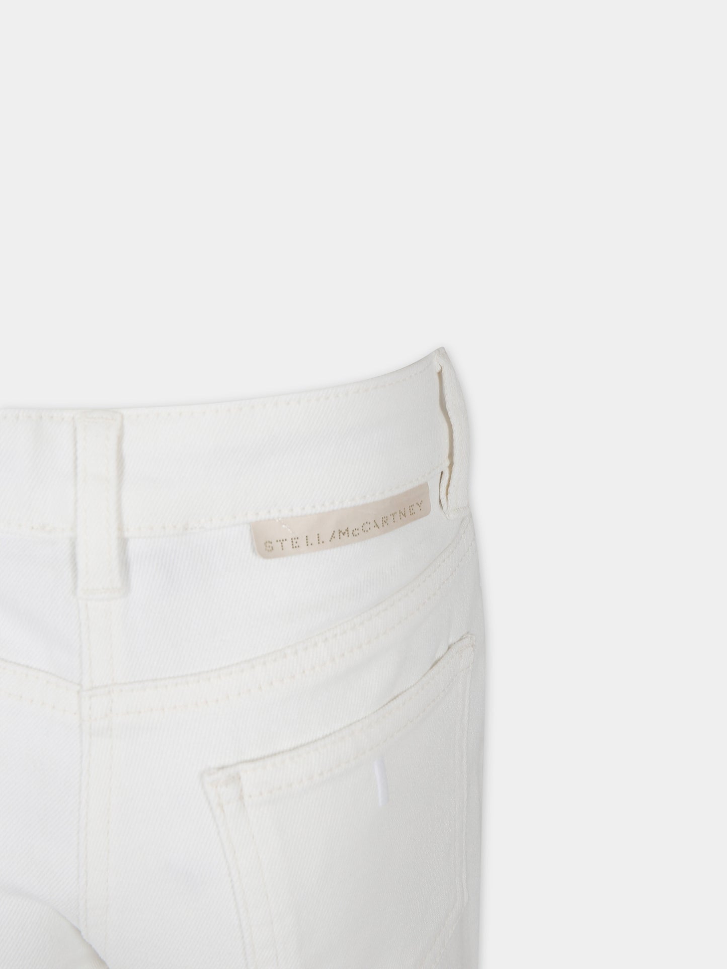 Jeans bianco denim per bambina con logo,Stella Mccartney Kids,TU6D50 Z0156 101