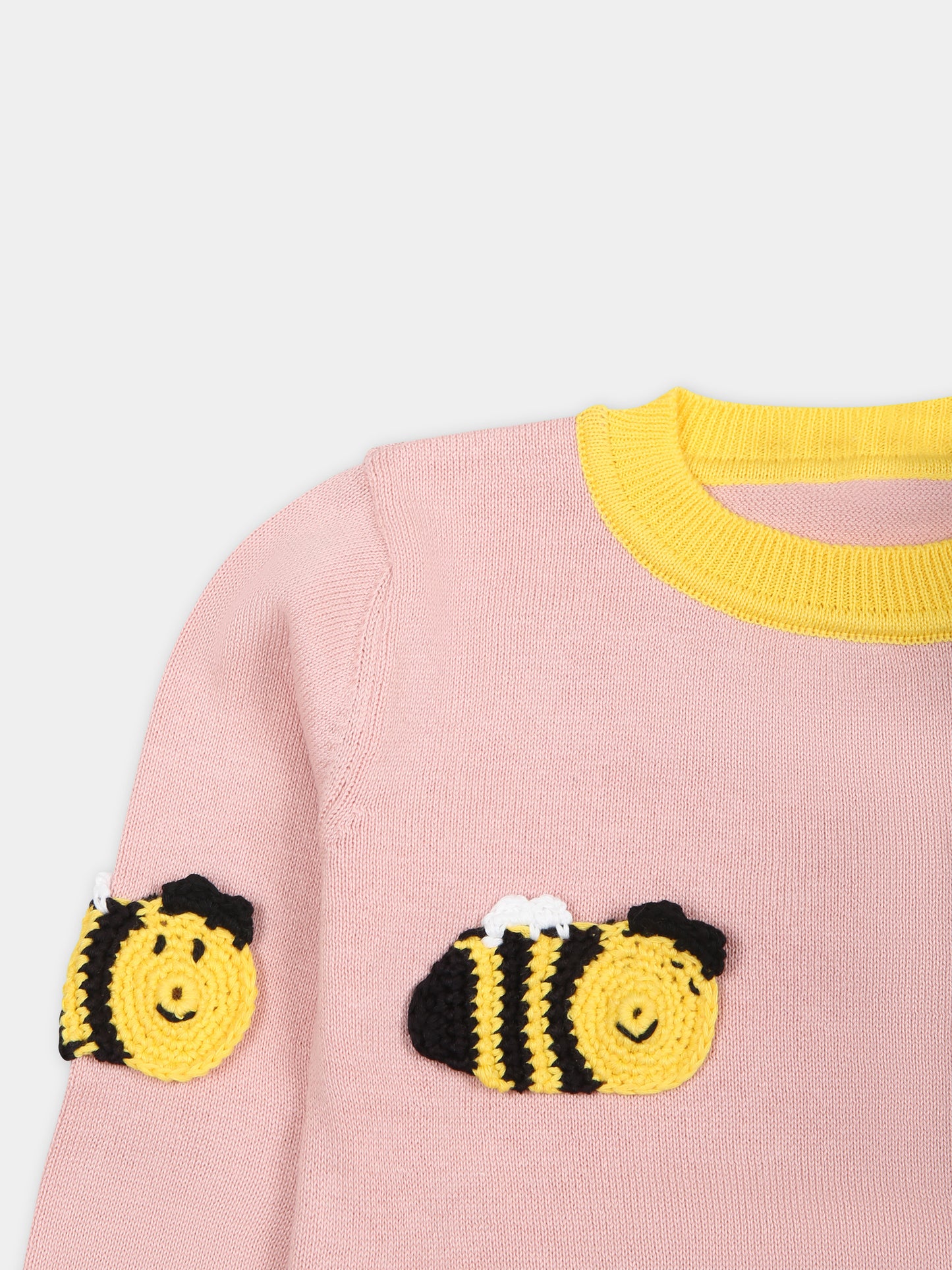 Maglione rosa per neonata con api,Stella Mccartney Kids,TU9030 Z1881 517