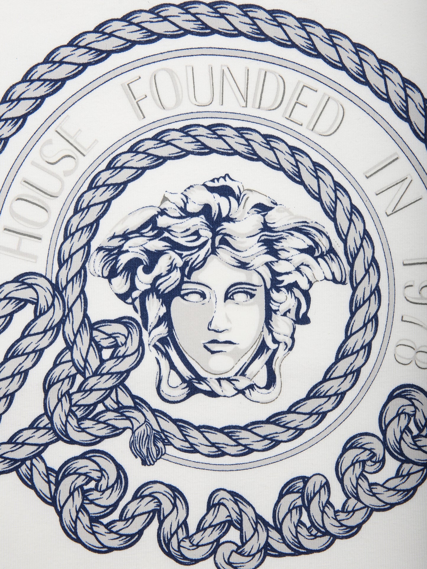 T-shirt bianca per neonato con logo Medusa,Versace,1000101 1A09942 2W070