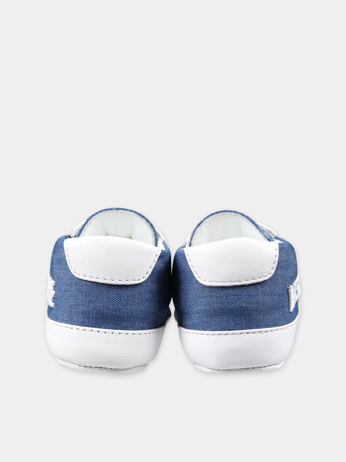 Sneakers in denim per neonati con logo,Versace,1008516 1A10065 2VE10