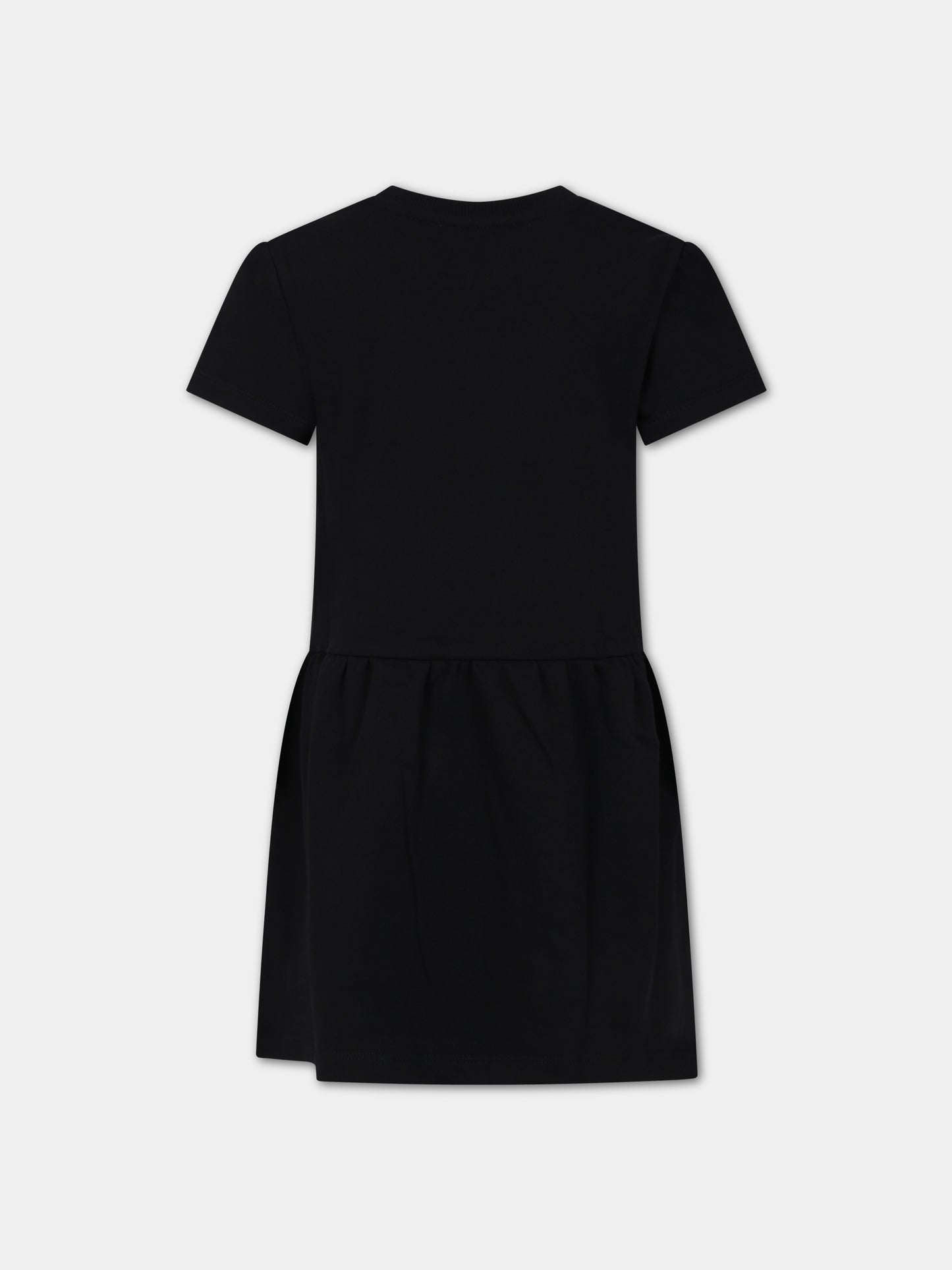 Vestito nero per bambina con Teddy Bear e logo,Moschino Kids,HDV0CZ LCA32 60100