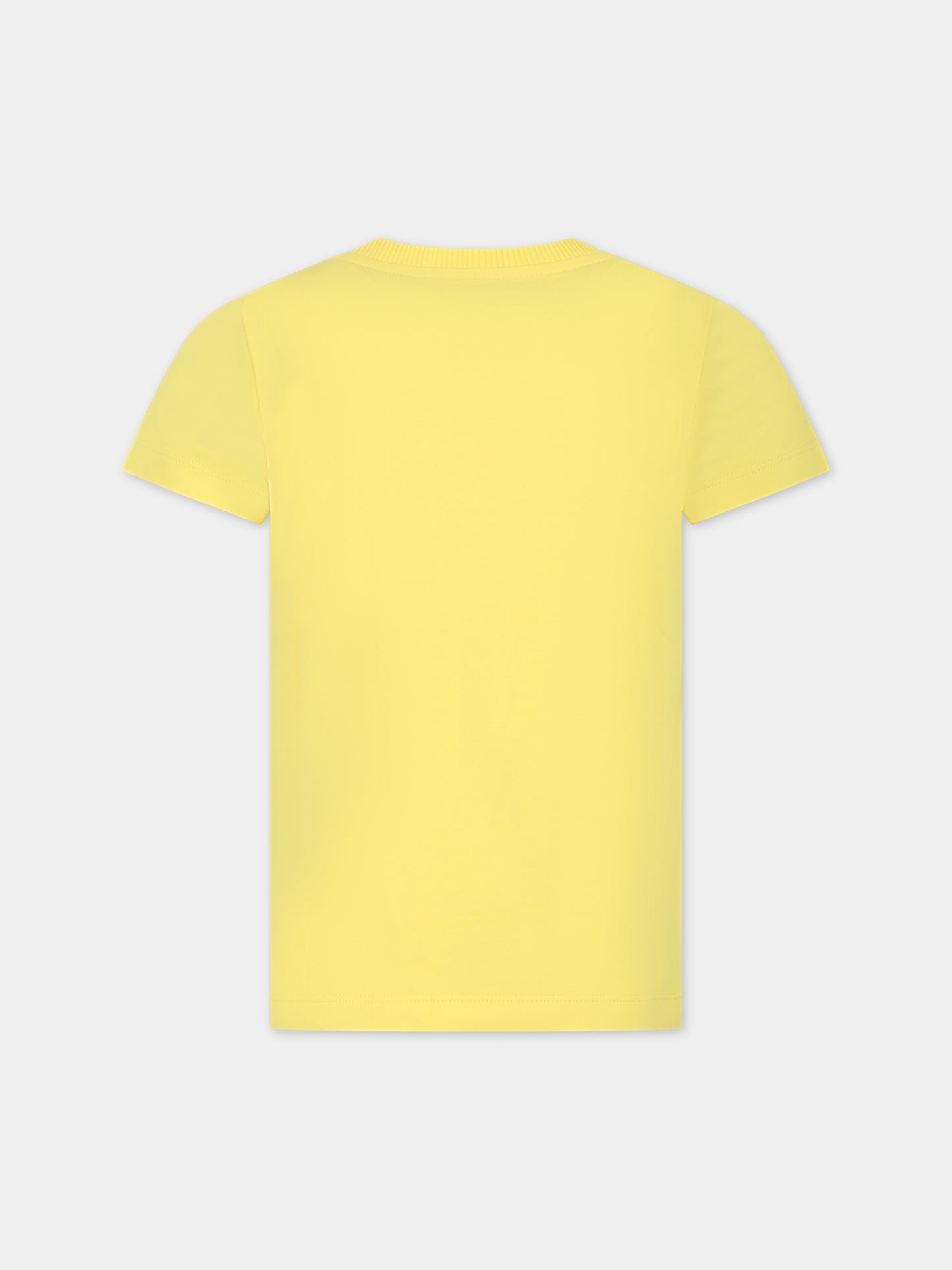 T-shirt giallo per bambini con logo e Teddy Bear,Moschino Kids,HNM03T LBA08 50162