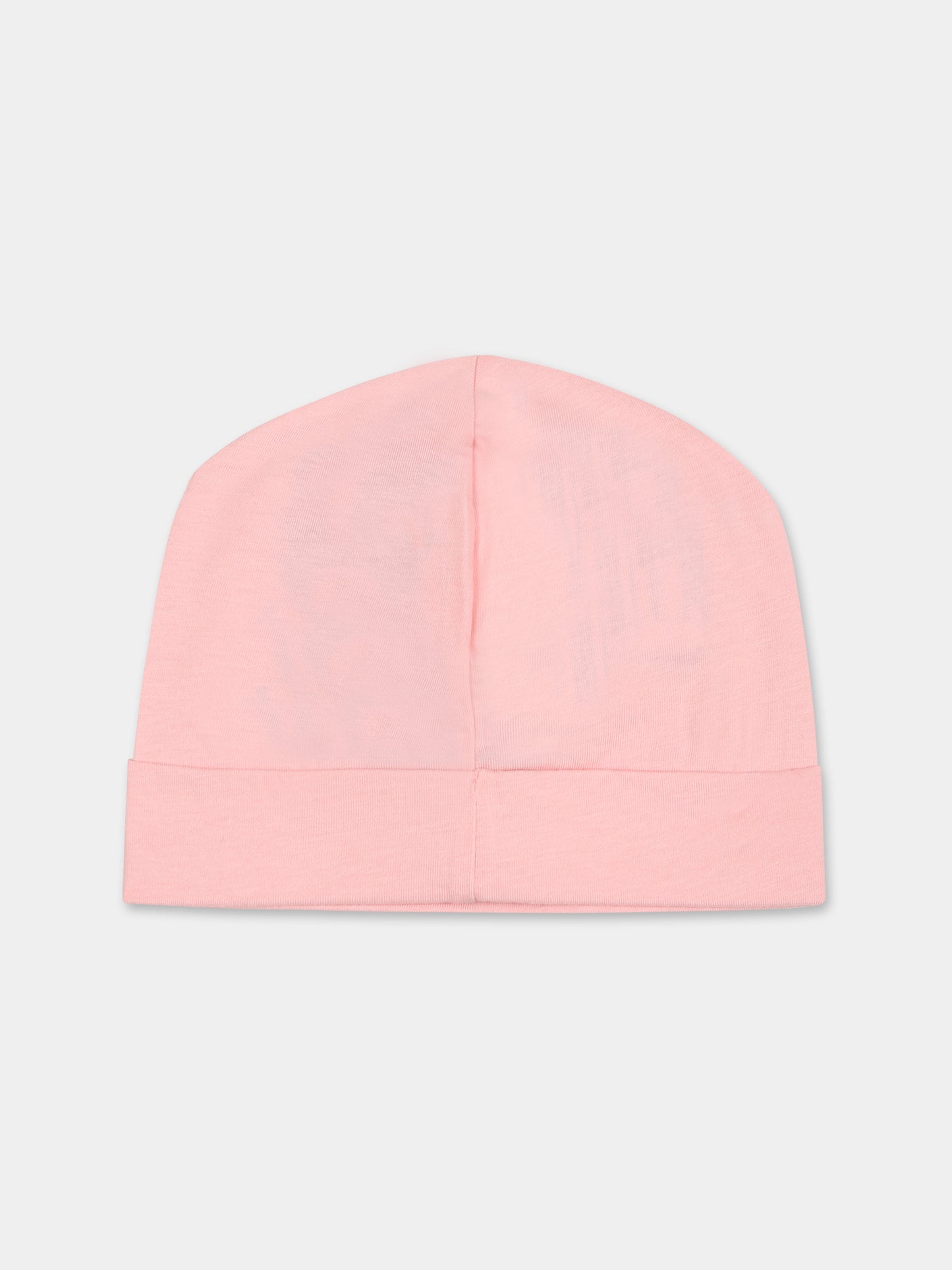 Cappello rosa per neonata con Teddy bear e logo,Moschino Kids,MVX031 LAA03 50209