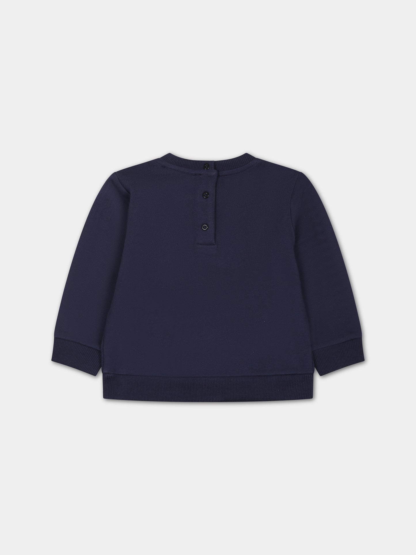 Felpa blu per neonato con logo,Balmain Kids,BS4510 Z0001 649BC
