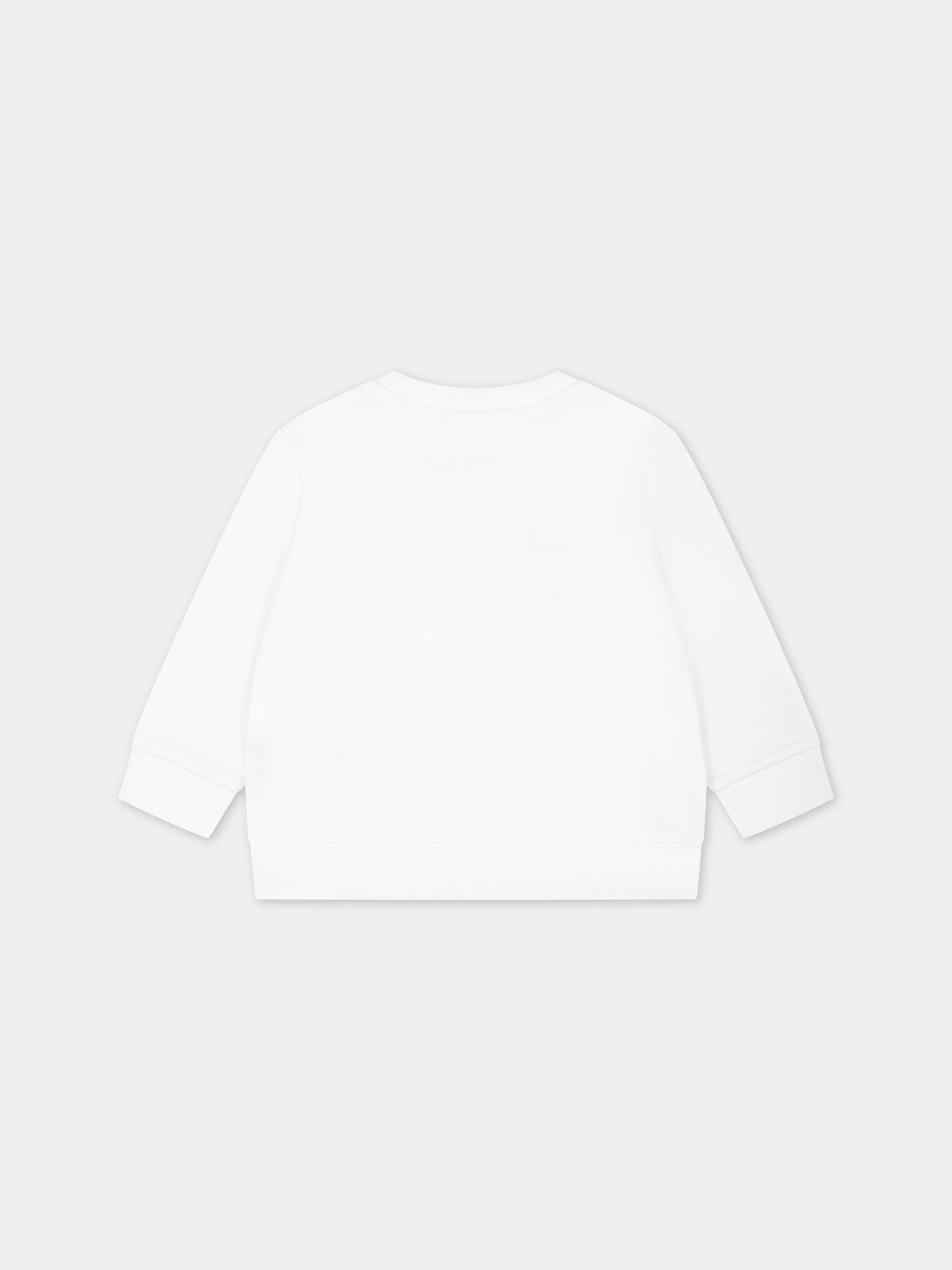 Felpa bianca per neonati con logo,Balmain Kids,BS4590 Z0001 100NE