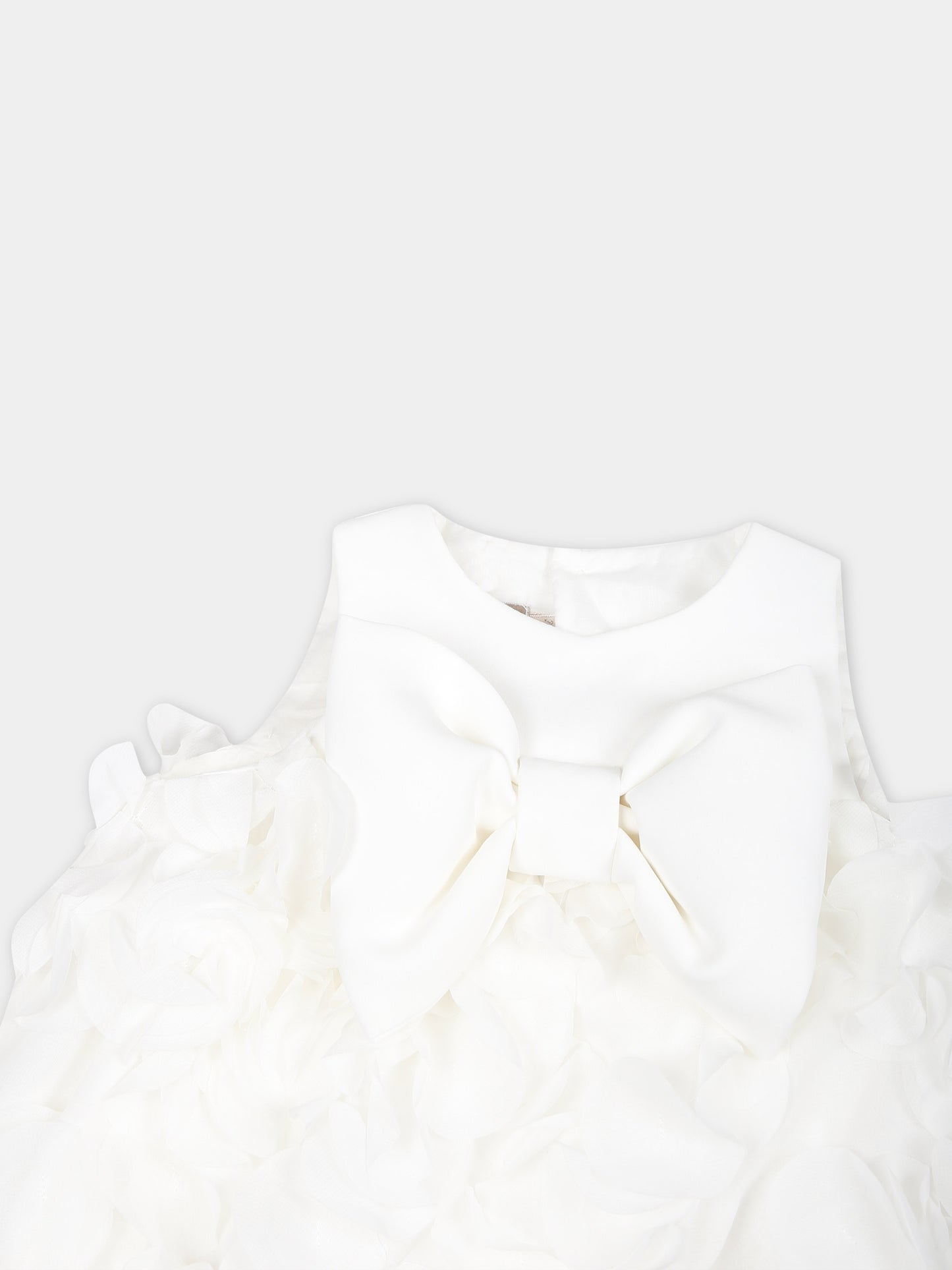 Vestito bianco per neonata con fiocco,La Stupenderia,CBAB54X23
