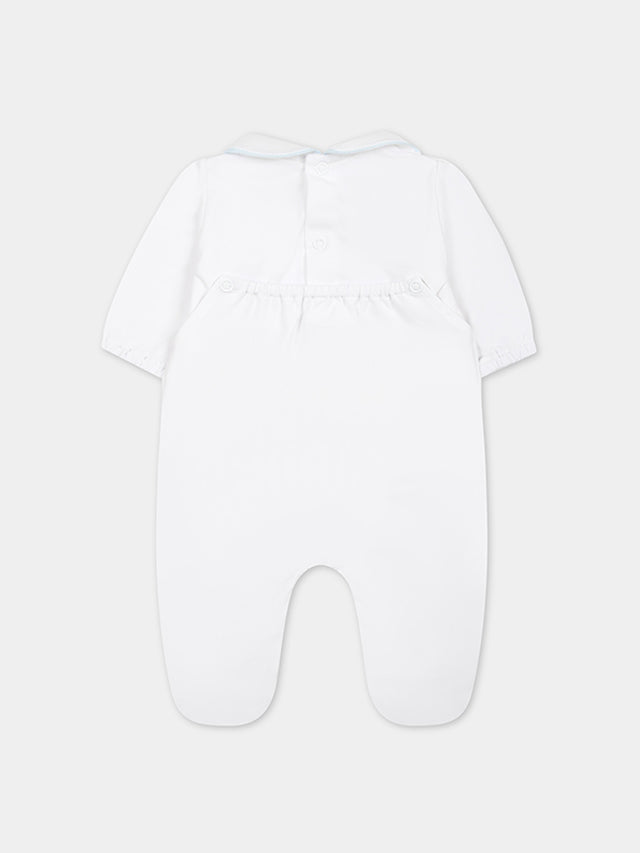Tutina bianca per neonato con scritta,Little Bear,8045 BIANCO/CIELO