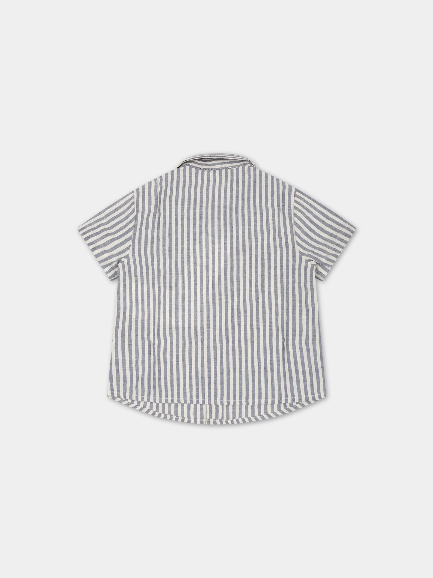 Camicia grigia per neonato con aquilotto,Emporio Armani,3DHCJF 4N8KZ F147