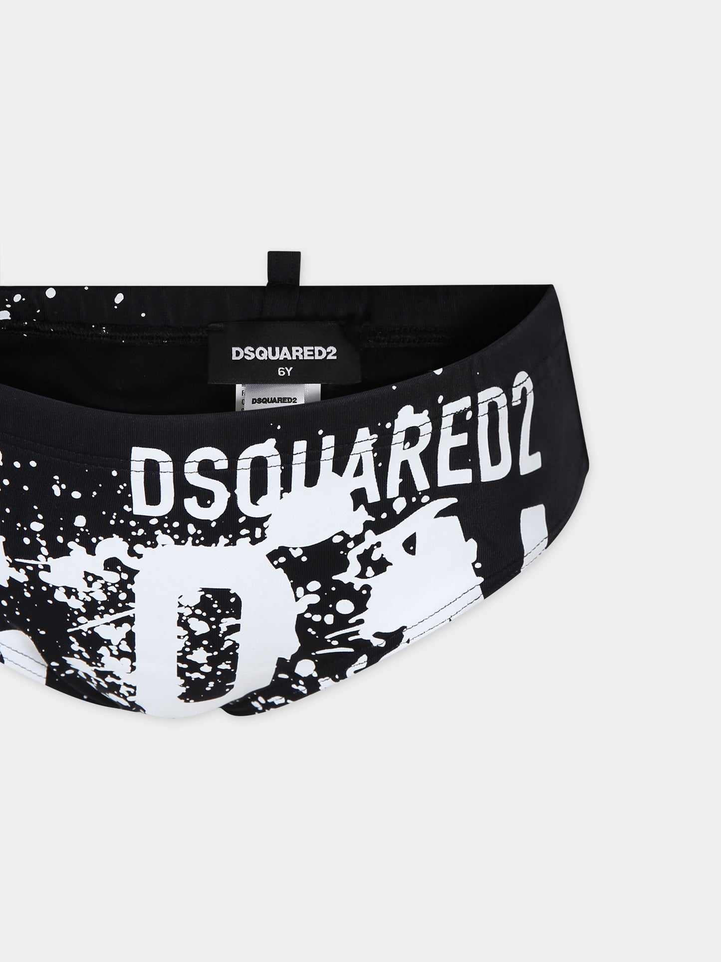 Slip mare nero per bambino con logo,Dsquared2,DQ2324 D000V D2M108M DQ900