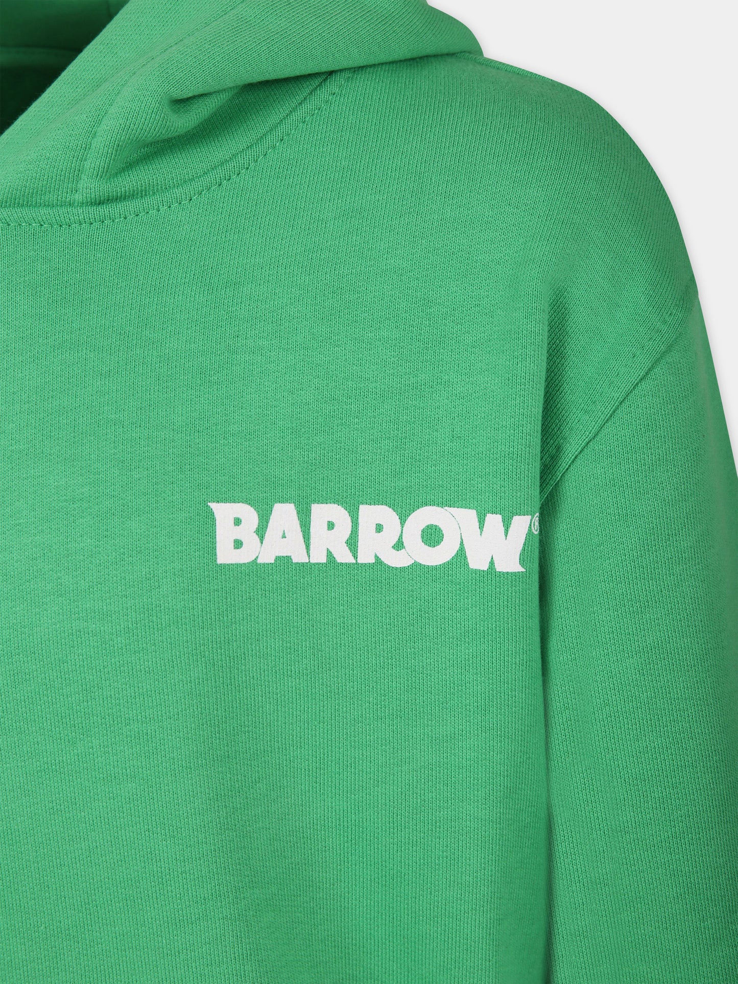 Felpa verde per bambini con logo e iconico smile,Barrow,S4BKJUHS095 BW012
