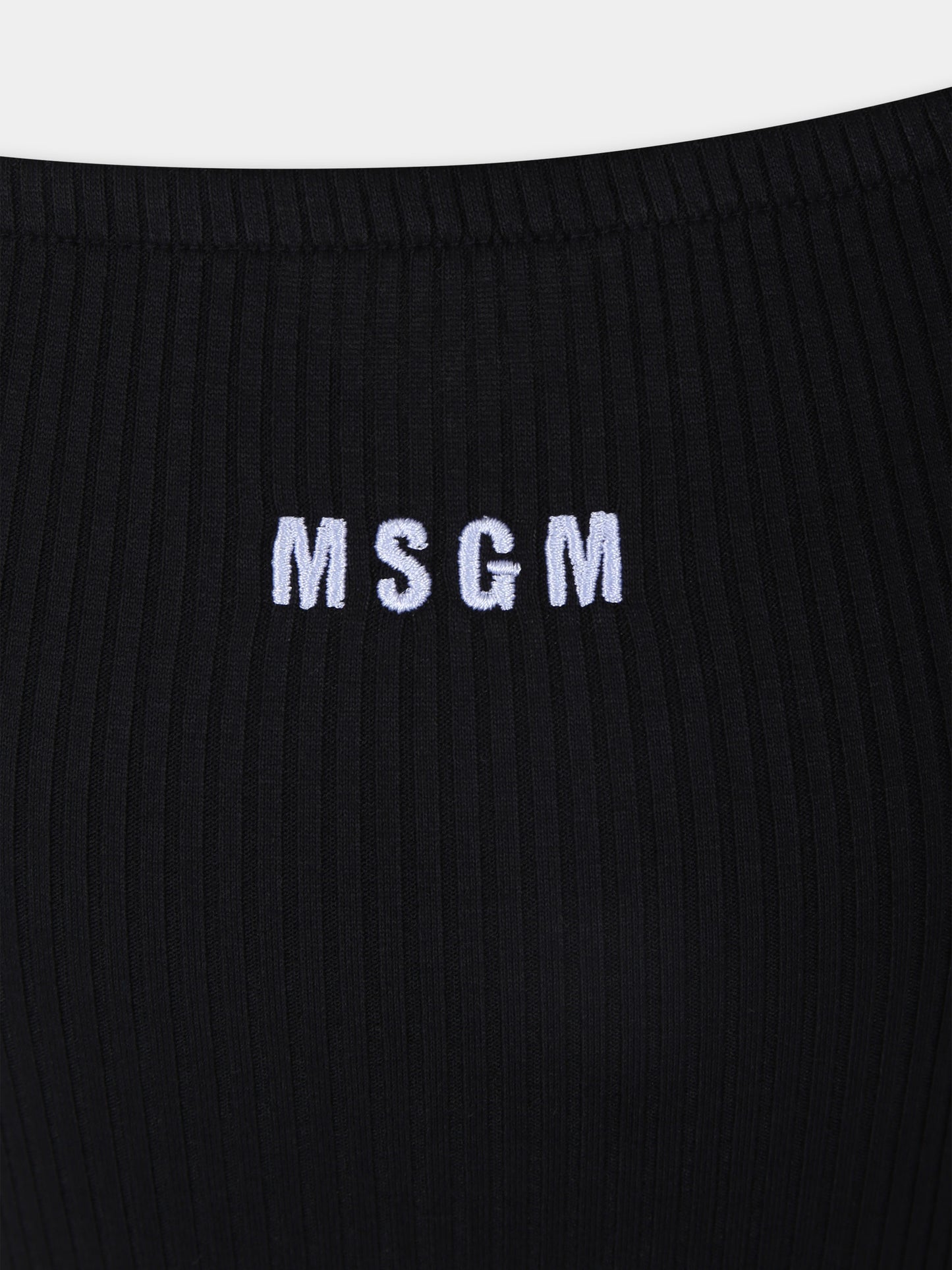 T-shirt nera per bambina con logo,Msgm Kids,S4MSJGTO187 110