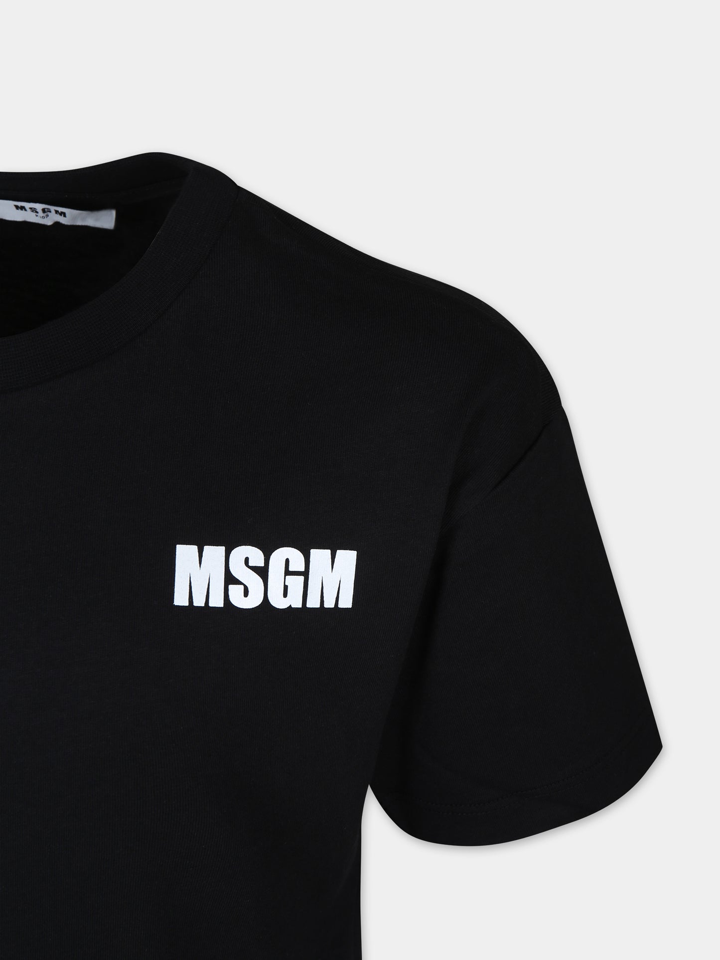 Vestito nero per bambina con logo,Msgm Kids,S4MSJGDR031 110