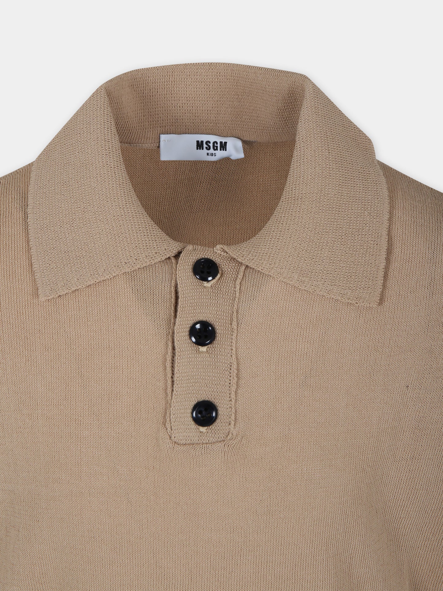 Polo beige per bambino,Msgm Kids,S4MSJBJP209 015