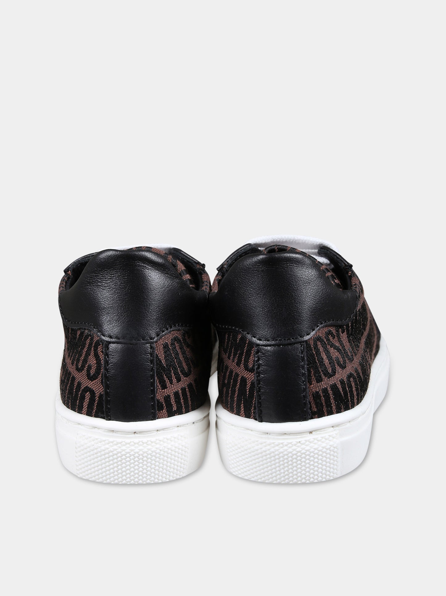 Stringate marroni per bambini con logo,Moschino Kids,77327 1