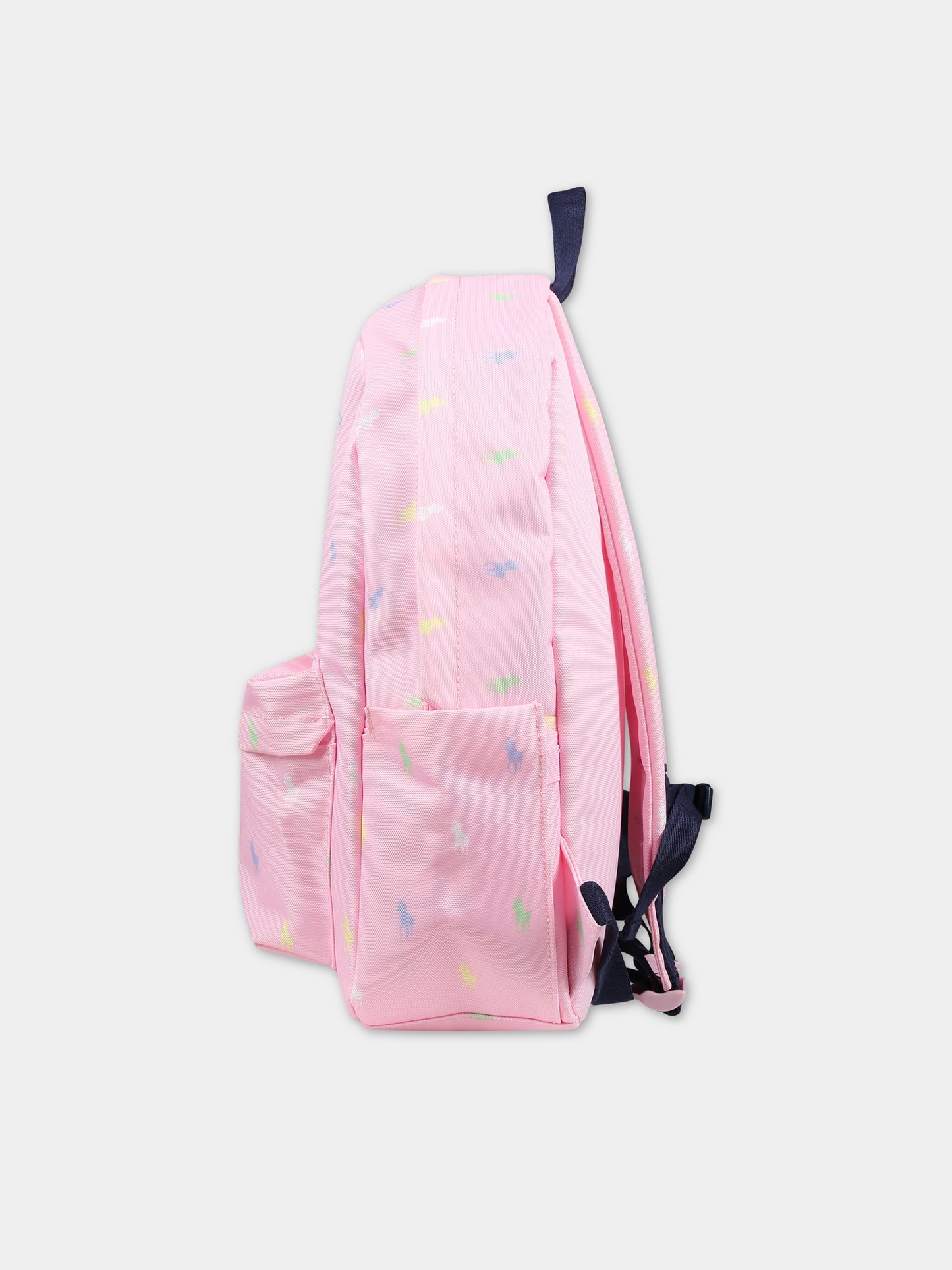 Zaino rosa per bambina con logo all-over,Ralph Lauren Kids,24SMRL9AR048 ADG