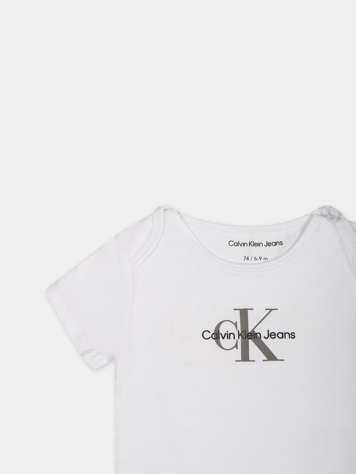 Body bianco per neonata con logo,Calvin Klein Kids,24SMCKIN0IN00014 YAF