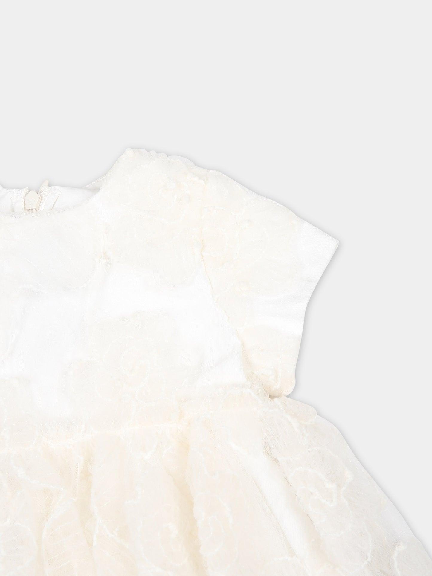 Vestito avorio per neonata con fiori,Simonetta,SU1171 U0146 104