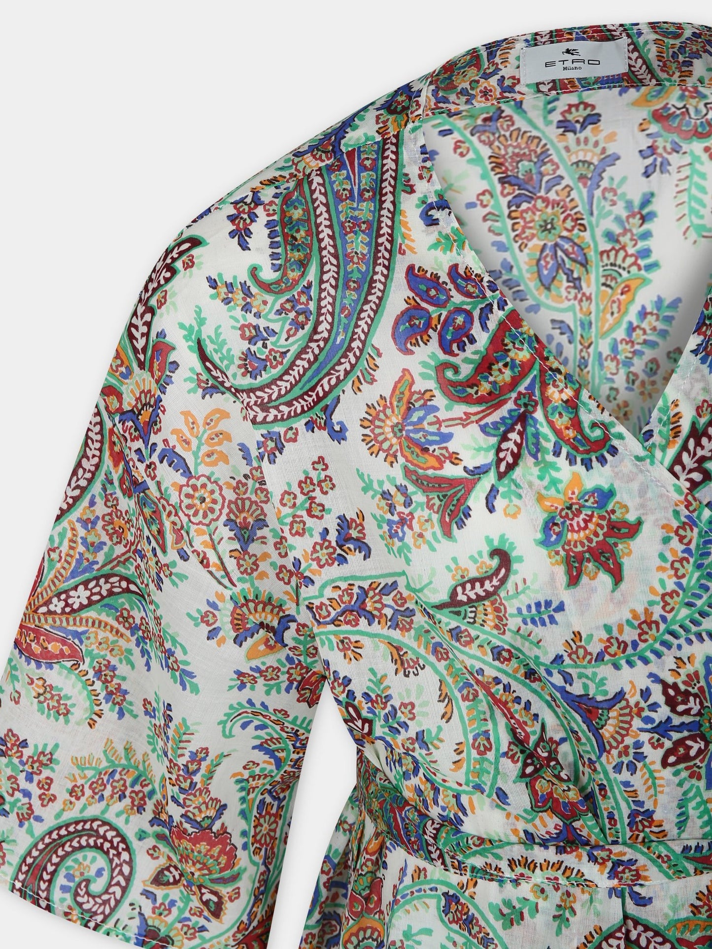 Copricostume avorio per bambina con motivo paisley,Etro,GU1B53 M0045 102MC