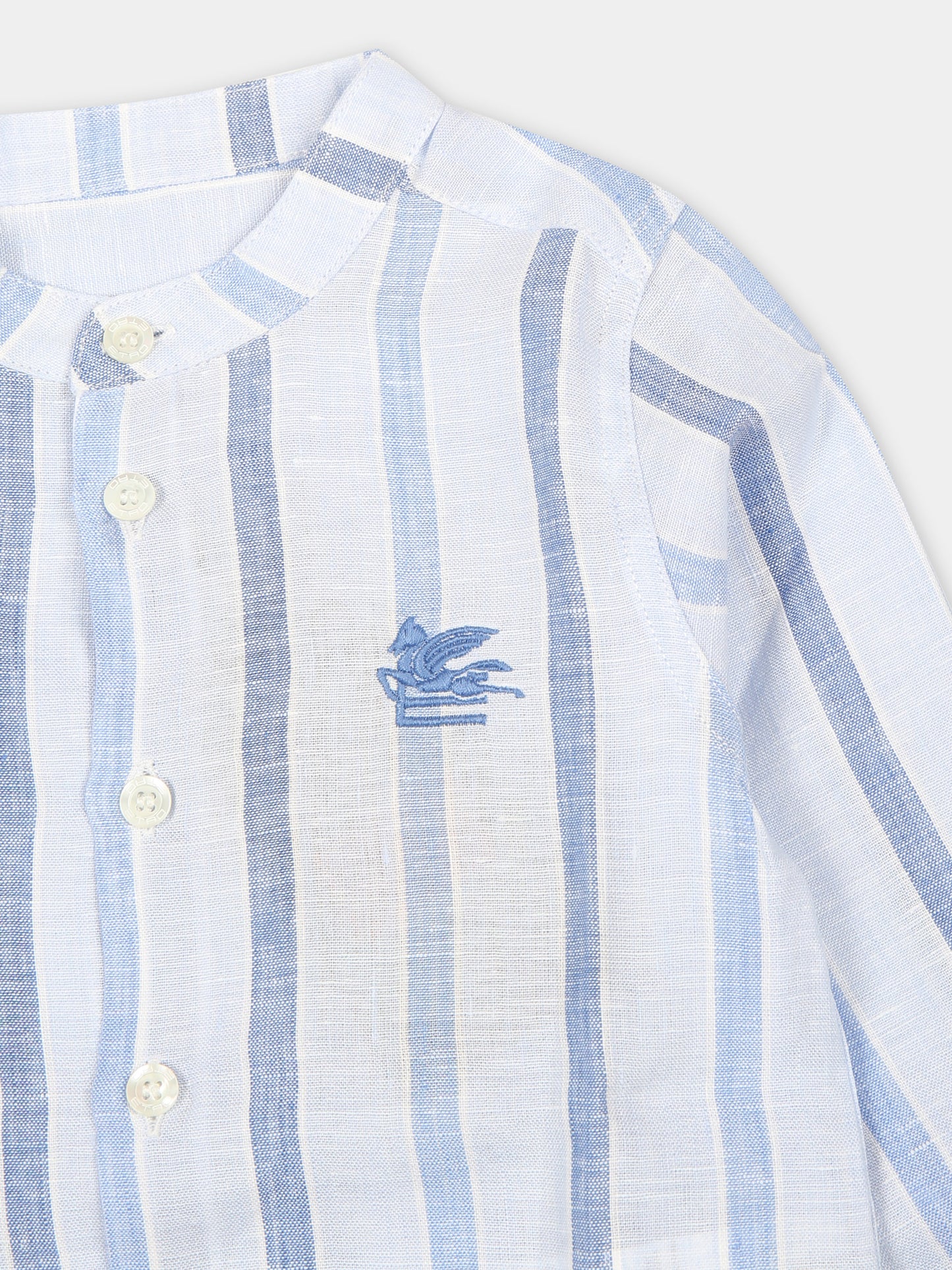 Camicia celeste per neonato con logo,Etro,GU5500 I0213 100BL